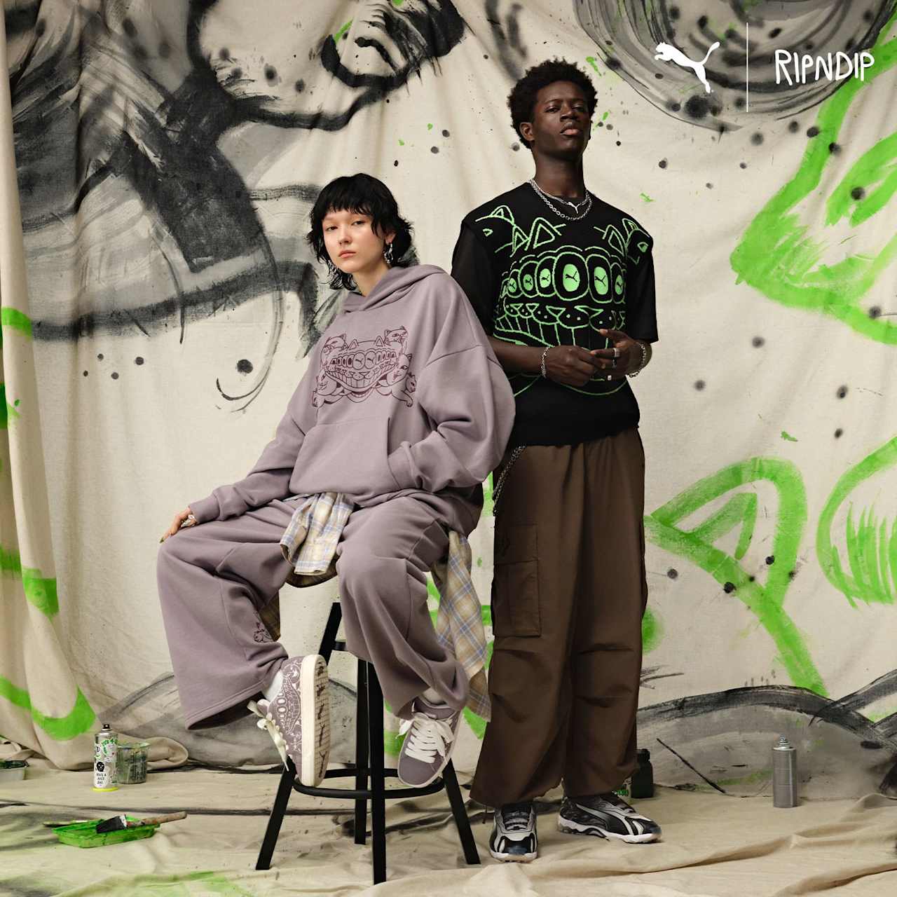 D*A様 新庄モデル PUMA リストバンドセット レッドxブラック 赤x黒