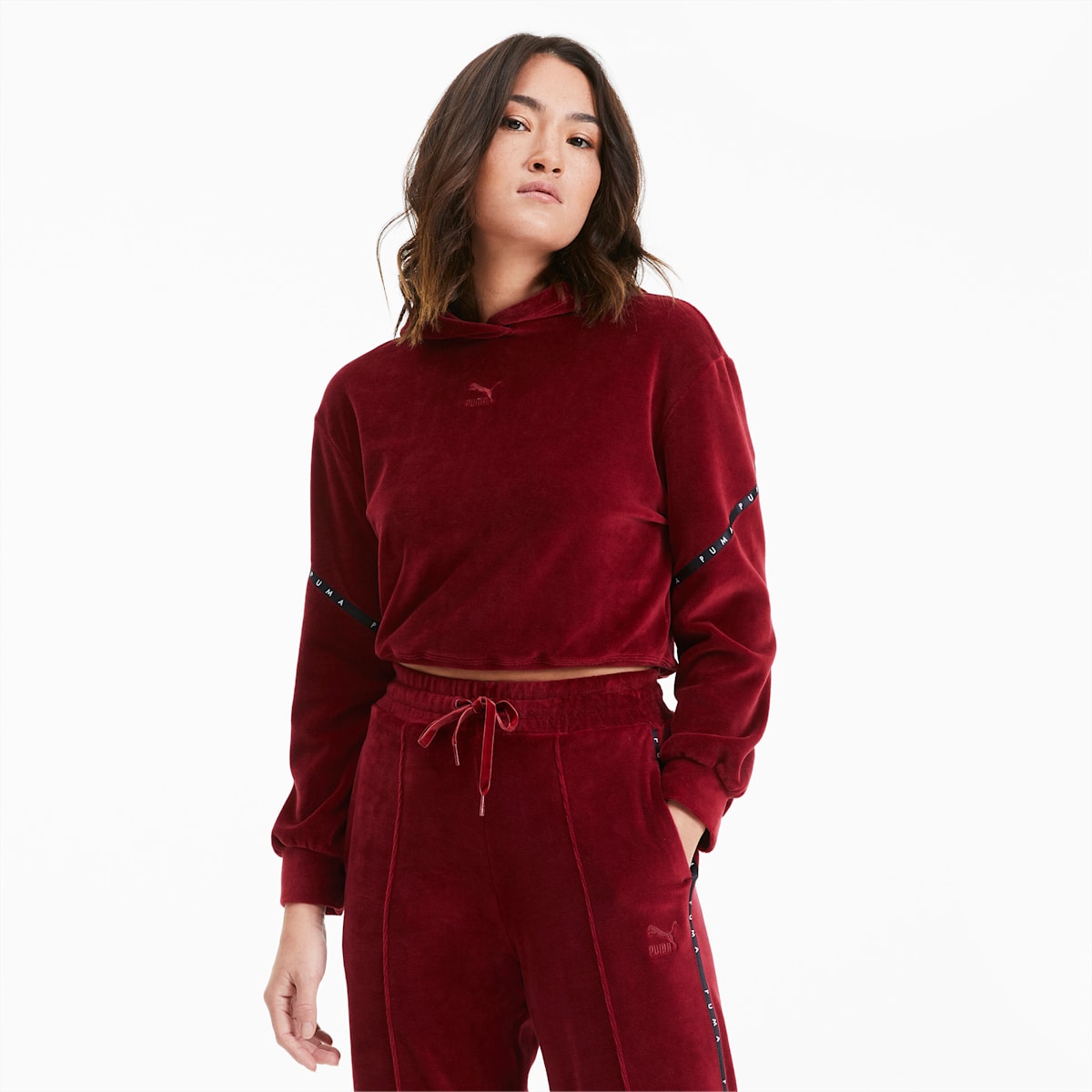 Cropped Velour Women's Hoodie