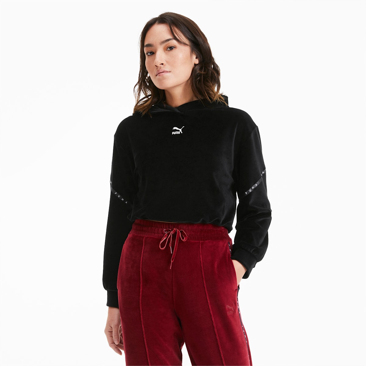 Cropped Velour Women's Hoodie