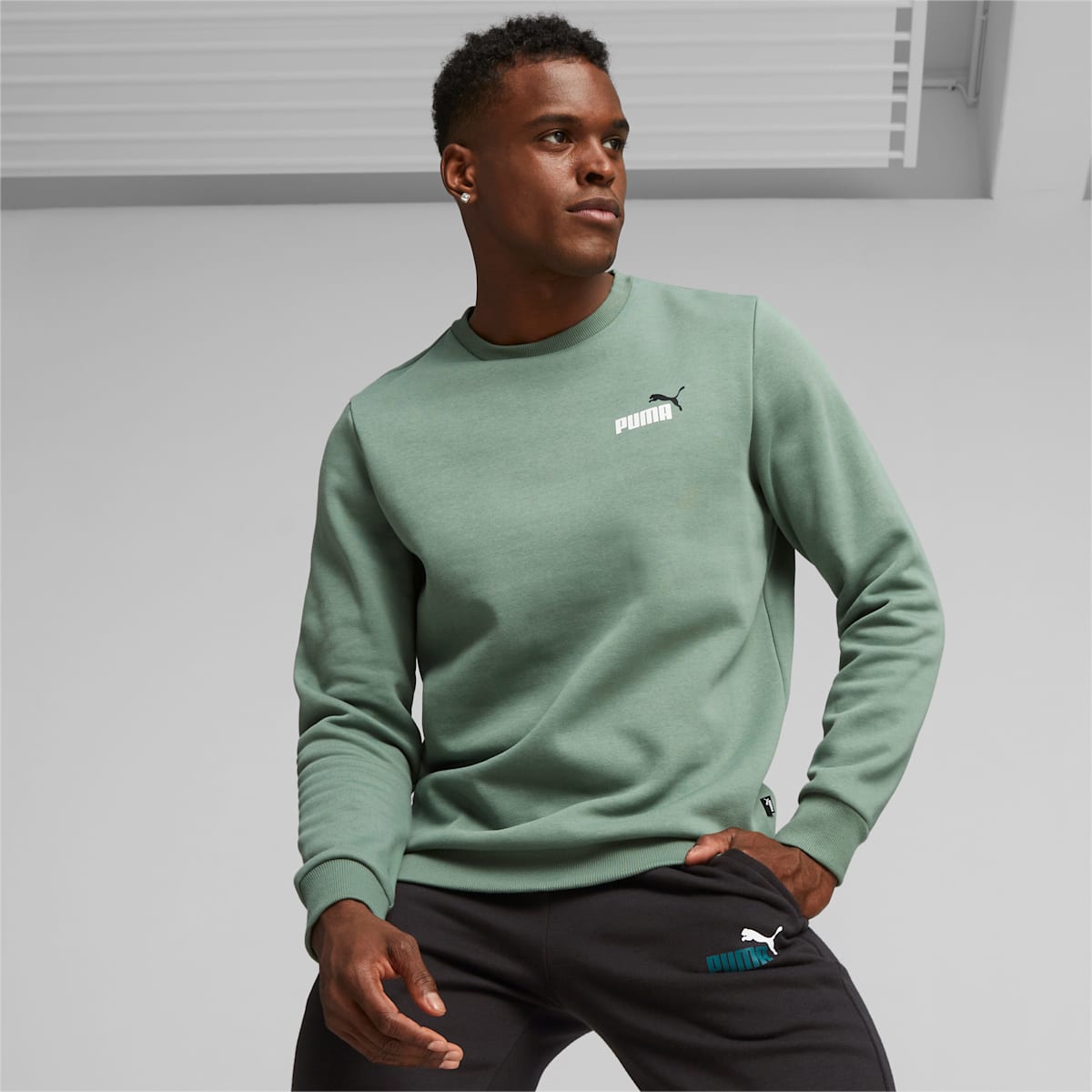 Essentials+ 2 Colour Small Logo Crew Neck Sweatshirt Men