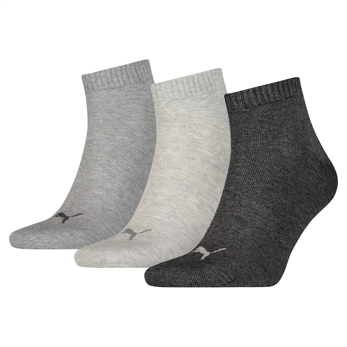 PUMA Unisex Quarter Plain Socks 3 Pack