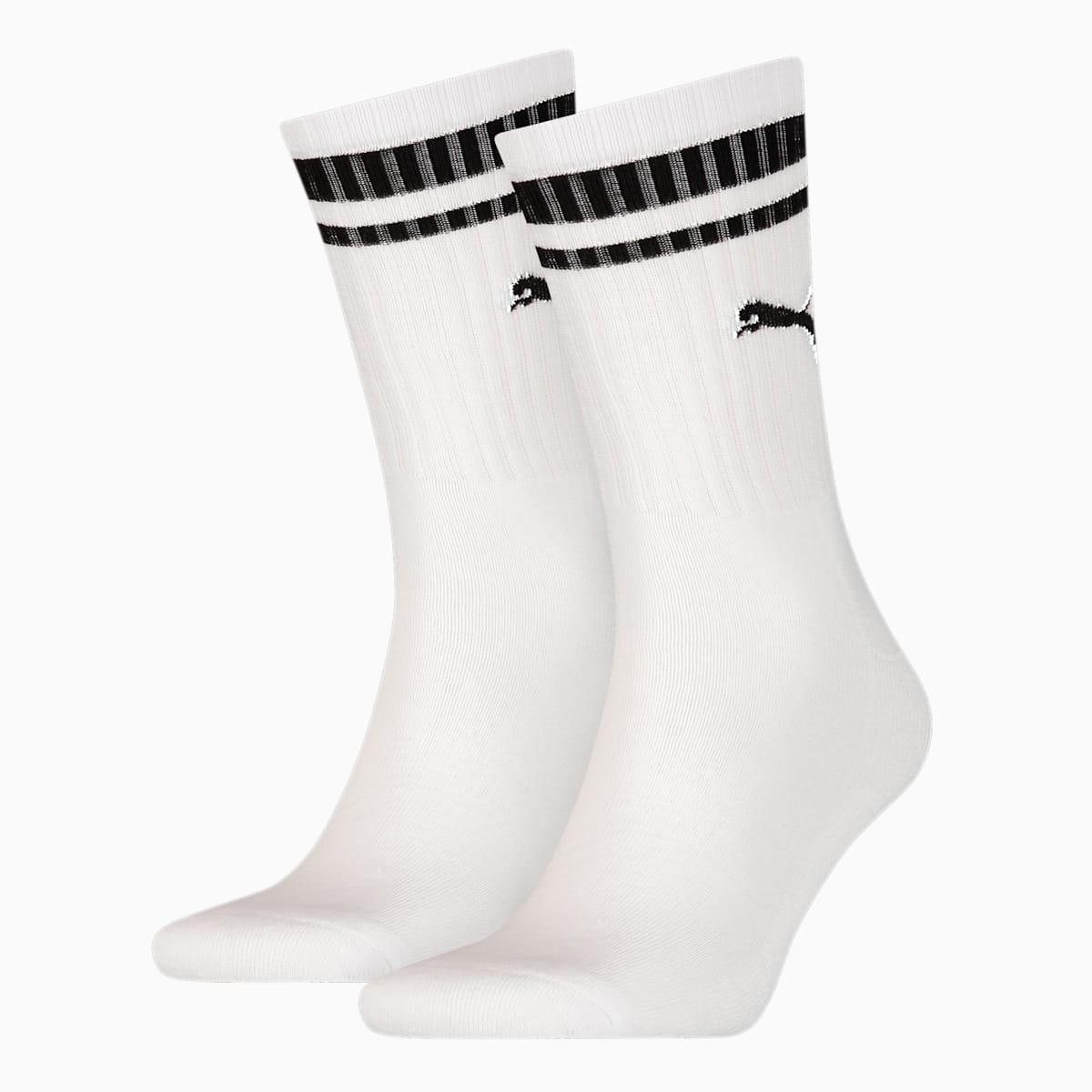 PUMA Unisex Crew Heritage Stripe Socks 2 Pack