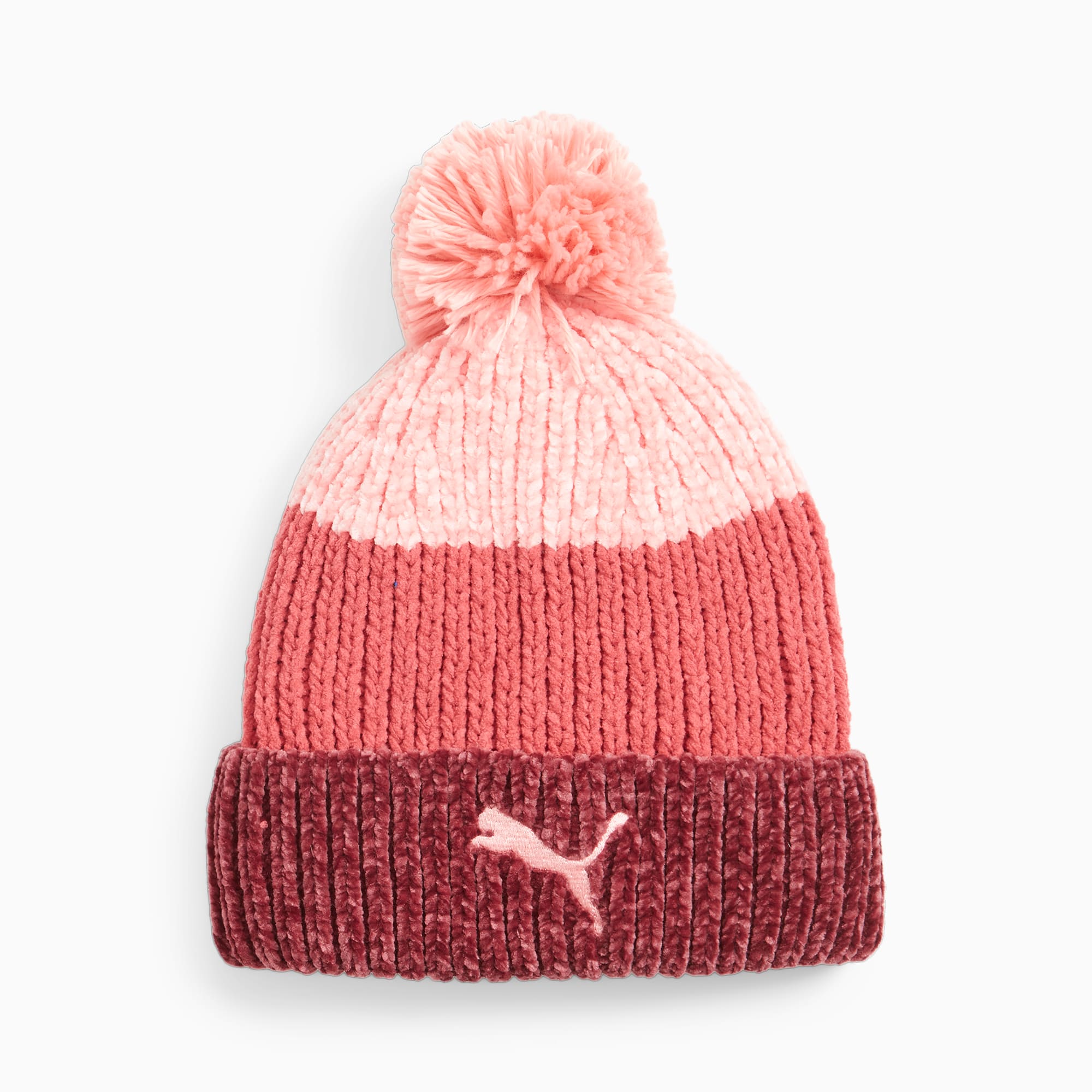 PUMA Pom Pom Beanie Damenmütze, Rosa/Blau, Accessoires