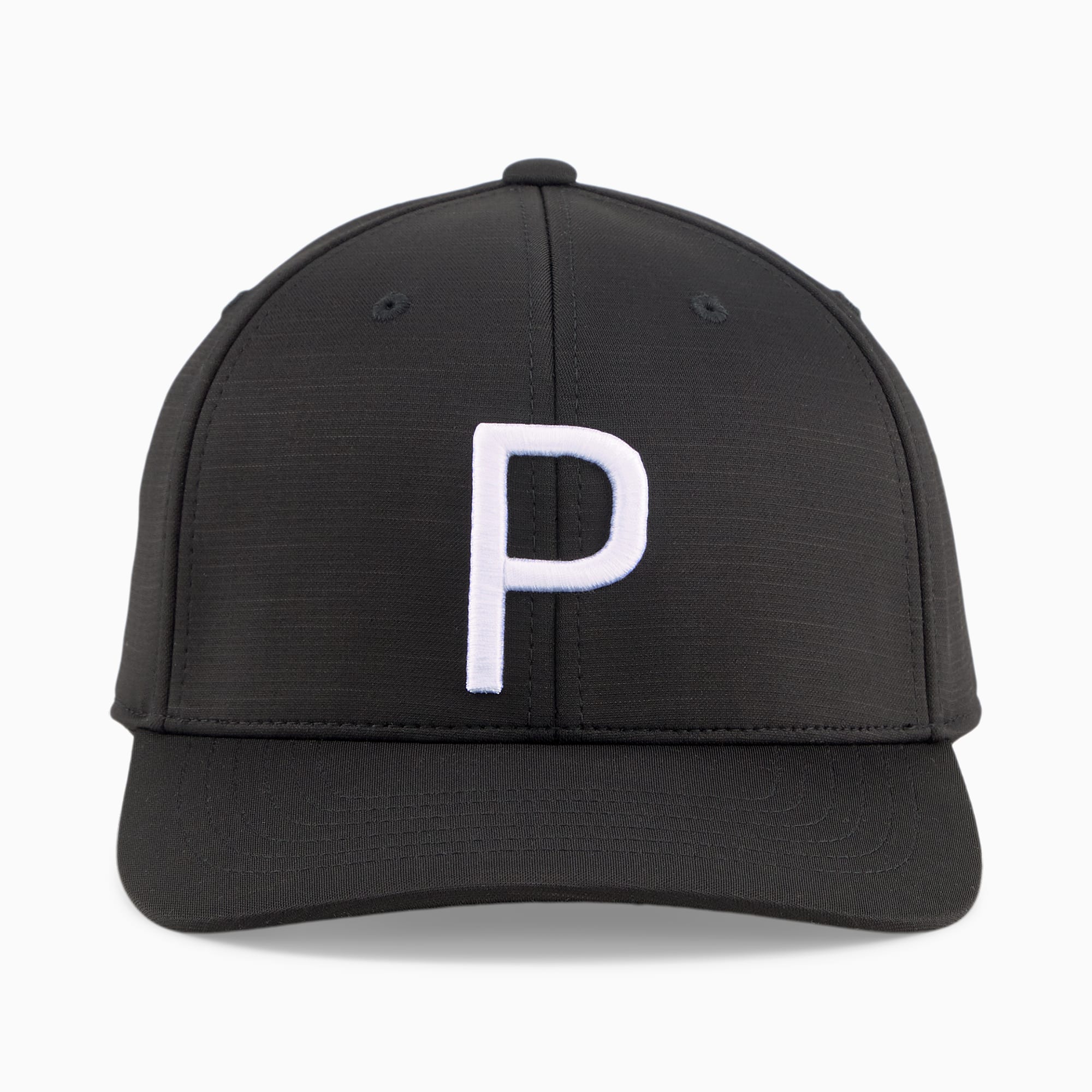 Men's PUMA P Golf Cap, Black/White Glow, Accessories