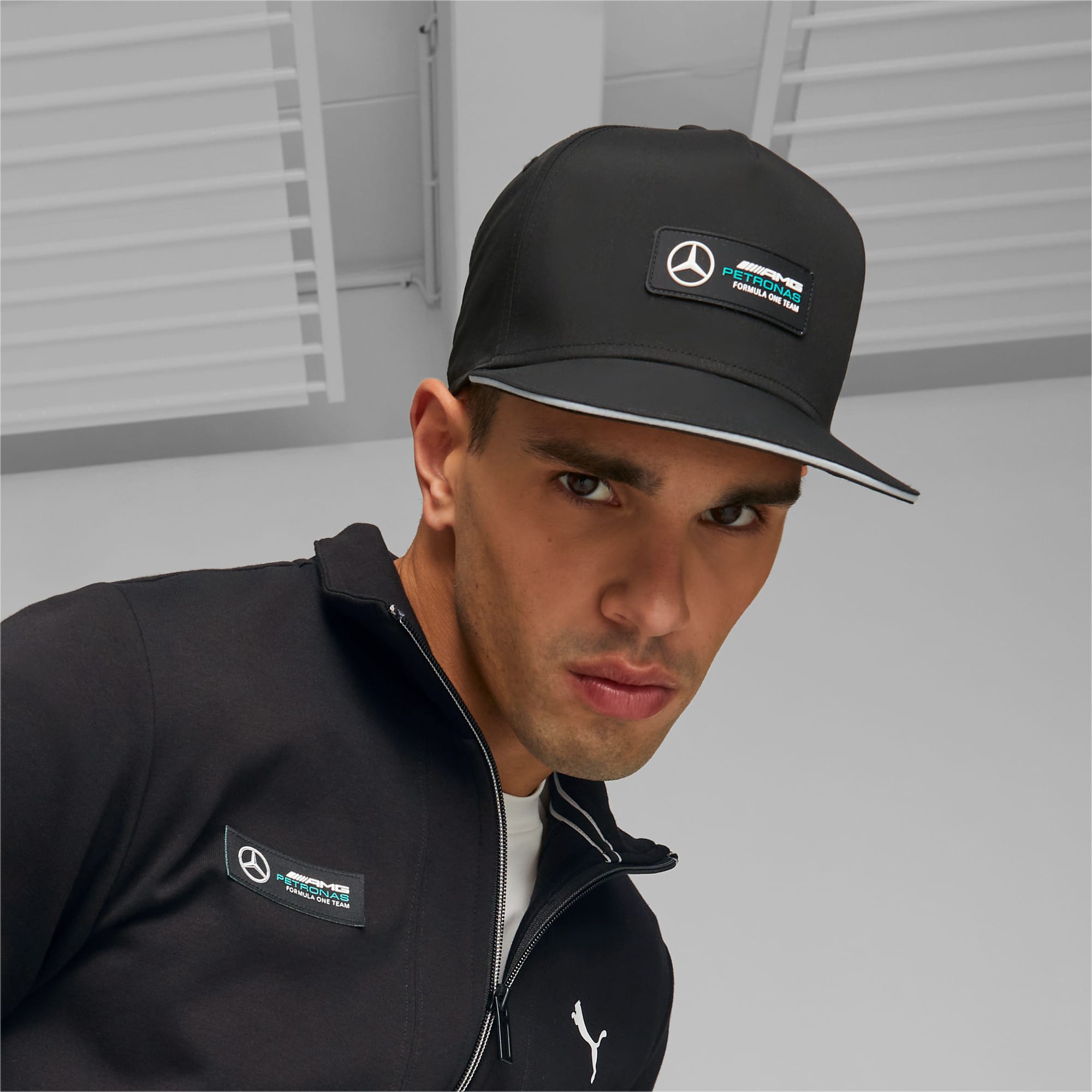 PUMA Mercedes-AMG Petronas Motorsport Cap Mit Flachem Schirm Für Herren, Schwarz, Größe: Adult, Accessoires