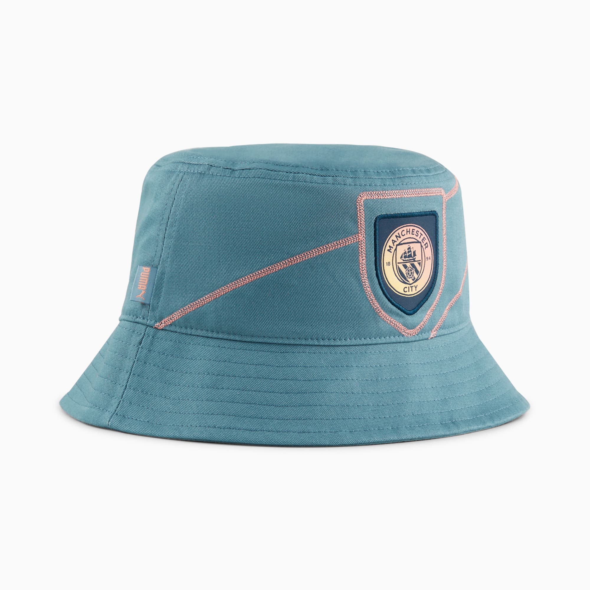 PUMA Manchester City ftblSTATEMENT Bucket Hat, Blau/Rosa, Größe: L/XL, Accessoires