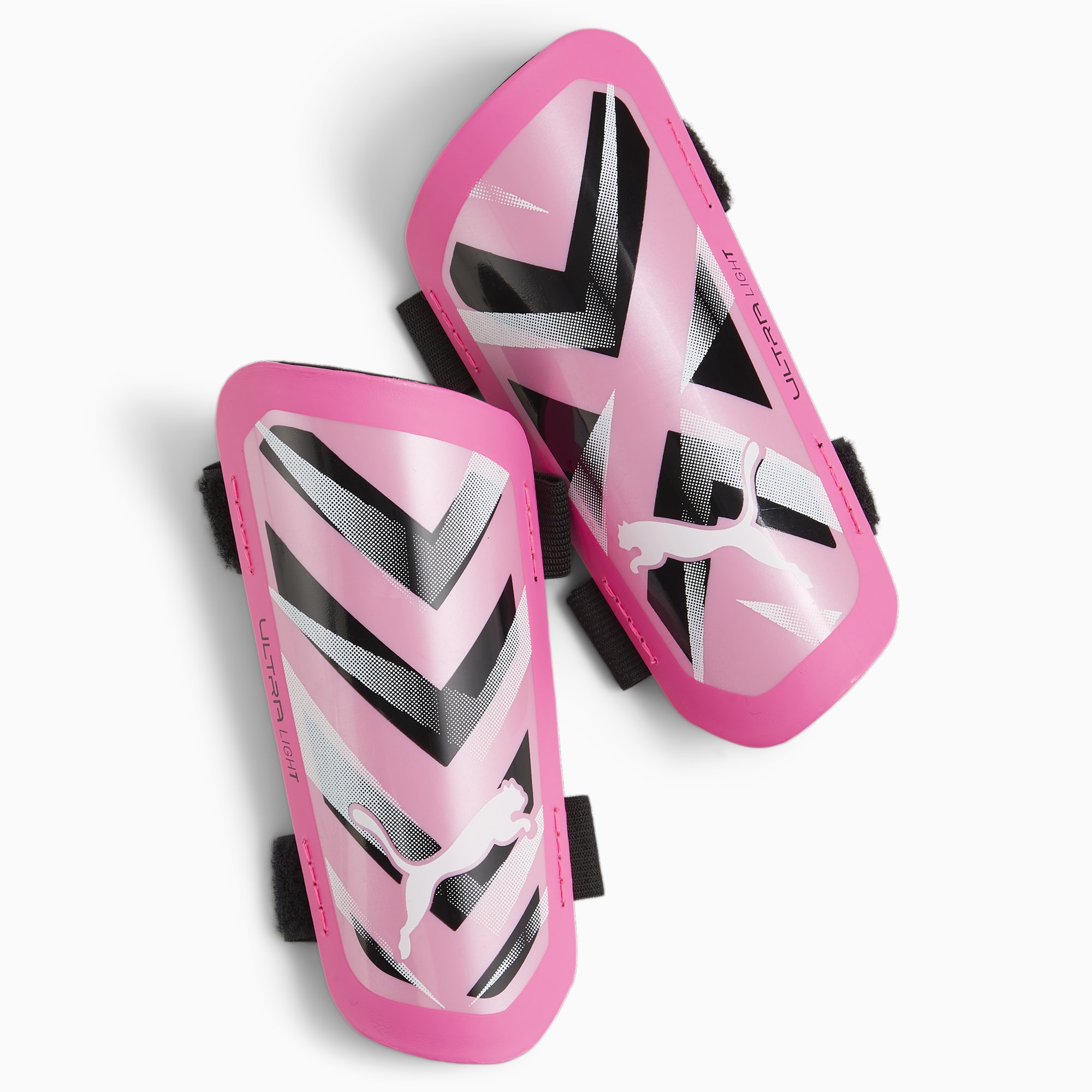 Women's PUMA Ultra Light Strap Football Shin Guards, Poison Pink/White/Black, Size XL, Accessories