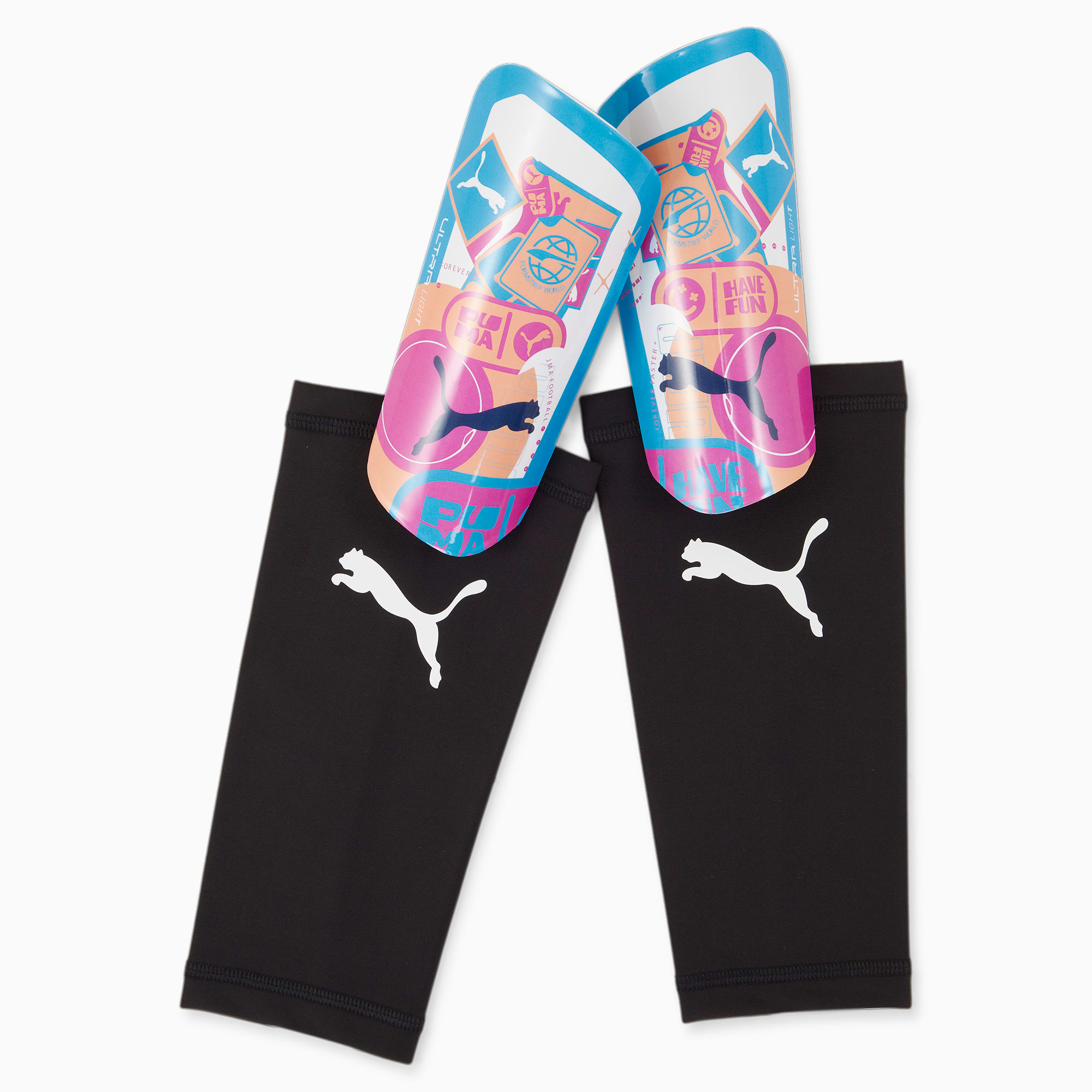 PUMA ULTRA Light VOLUME UP Sleeve scheenbeschermers voor Dames, Wit/Blauw/Roze