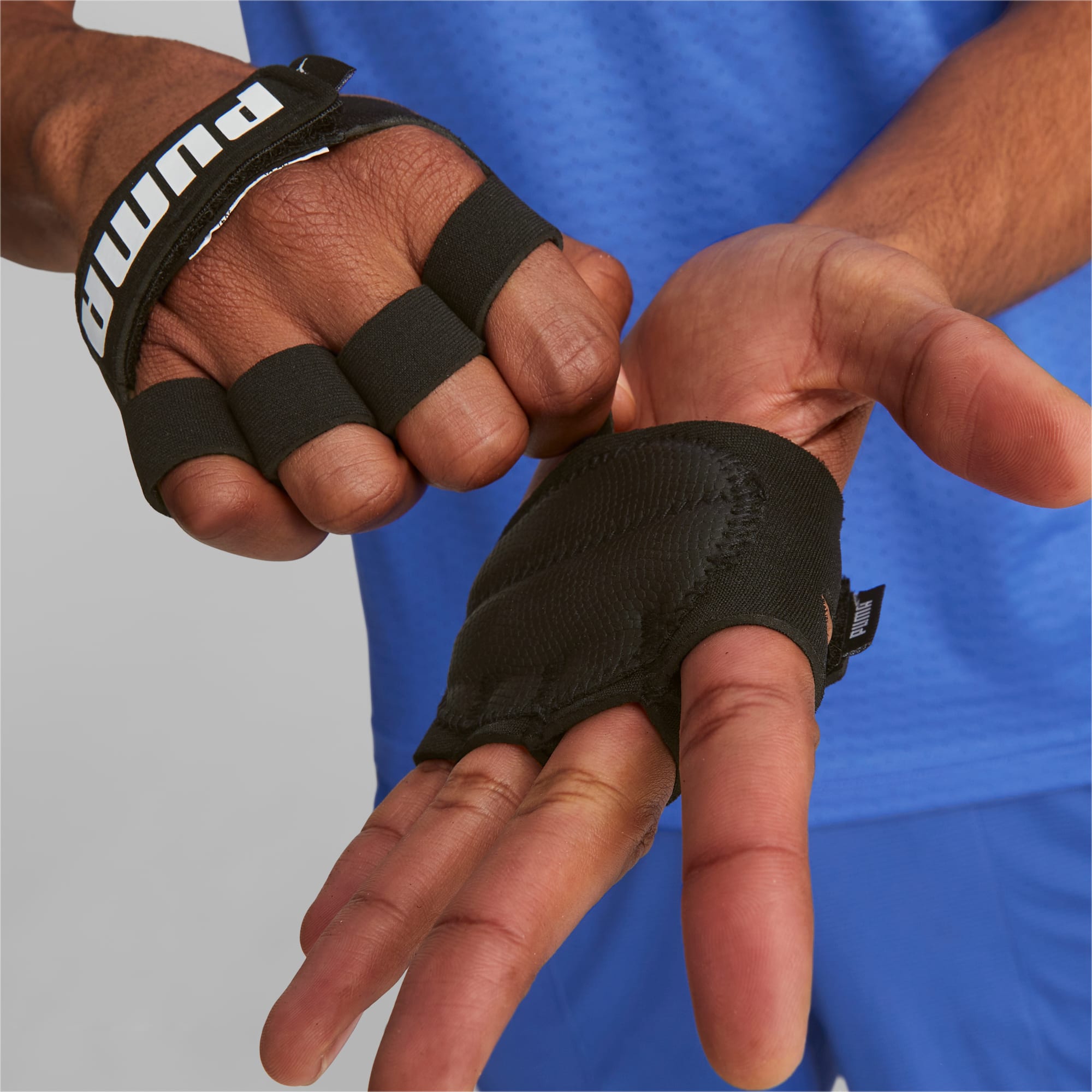 Men's PUMA Essential Training Grip Gloves, Black/White, Size L, Accessories