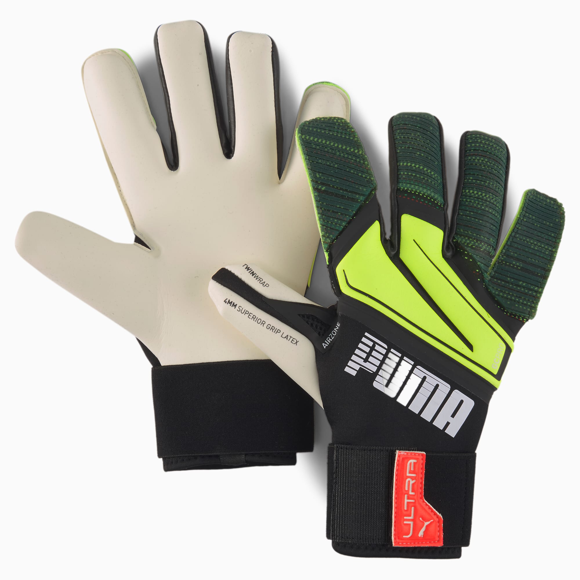 Gants de gardien de but PUMA ULTRA Grip 1 Hybrid Pro, Noir/Jaune, Taille 7, Accessoires
