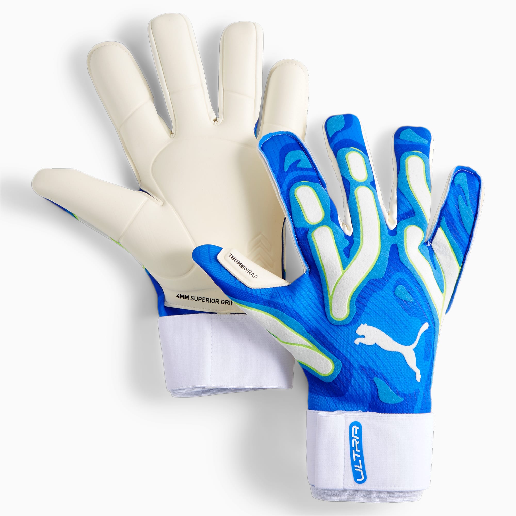 Women's PUMA Ultra Ultimate Hybrid Goalkeeper Gloves, Ultra Blue/White, Size 7,5, Accessories