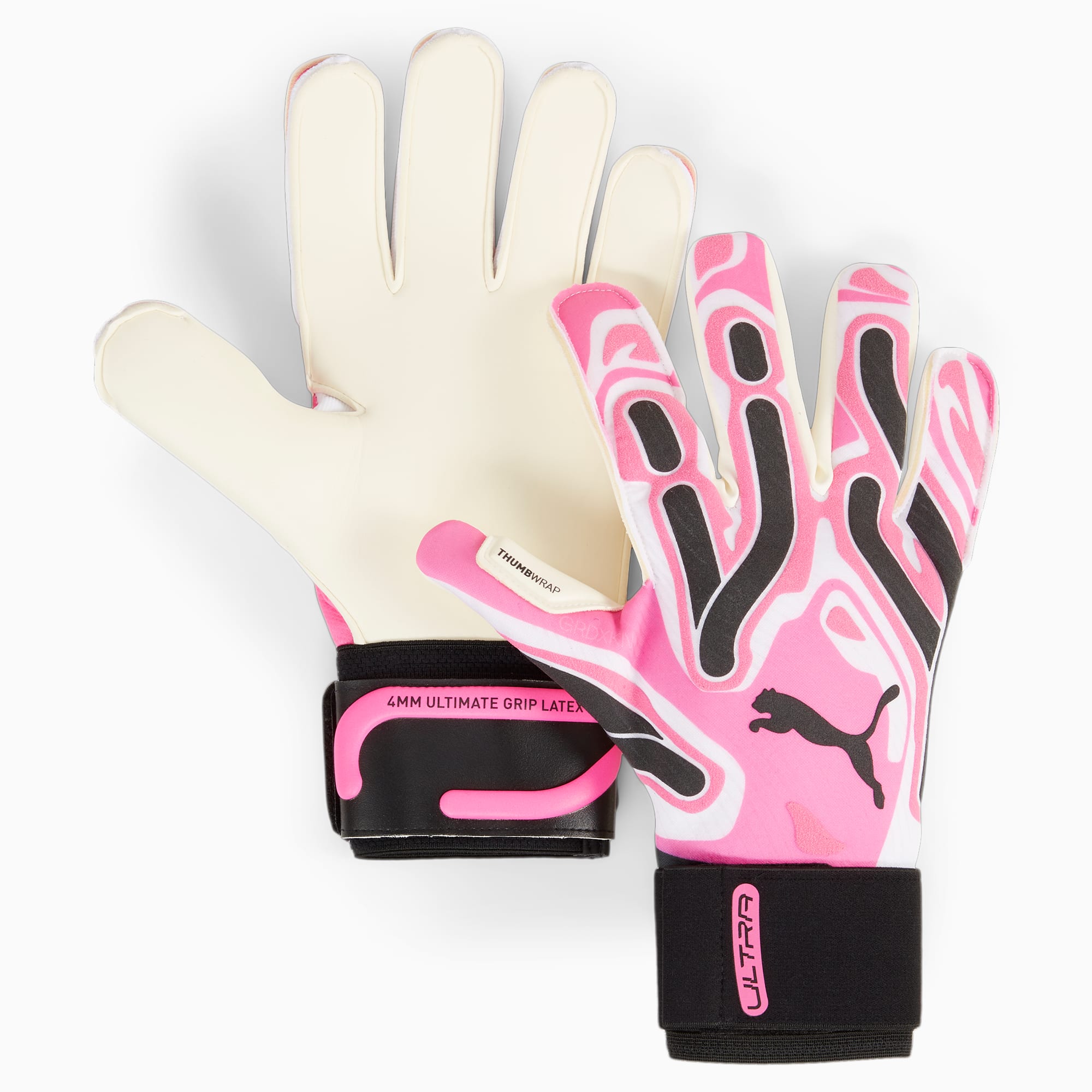 gants de gardien de but puma ultra pro rc, rose/noir/blanc