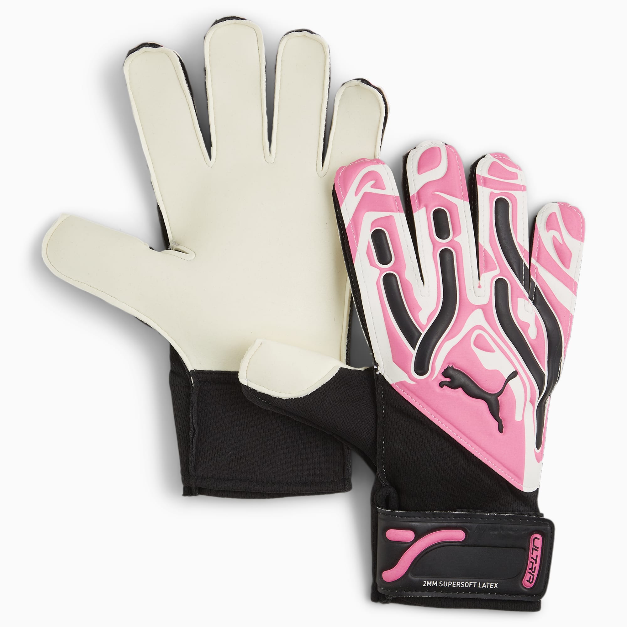 Women's PUMA Ultra Play Rc Goalkeeper Gloves, Poison Pink/White/Black, Size 6, Accessories