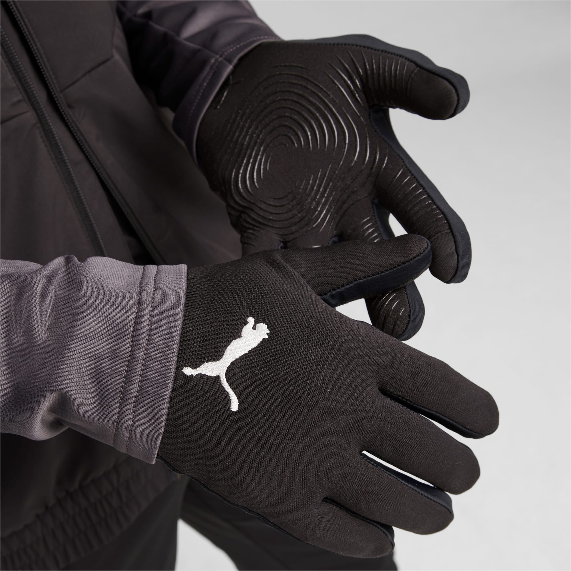 Women's PUMA Individualwinterized Football Gloves, Black/White, Size XL, Accessories