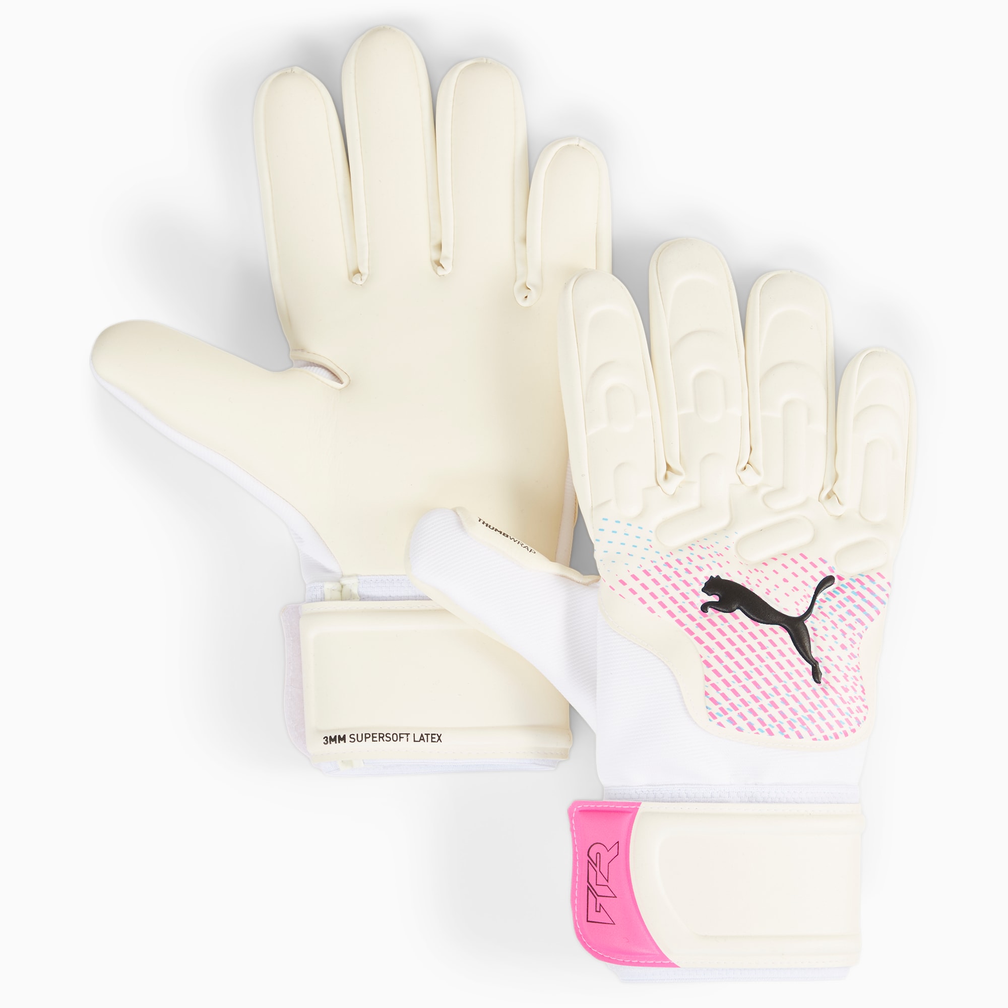 puma gants de gardien de but future match, blanc/rose/noir