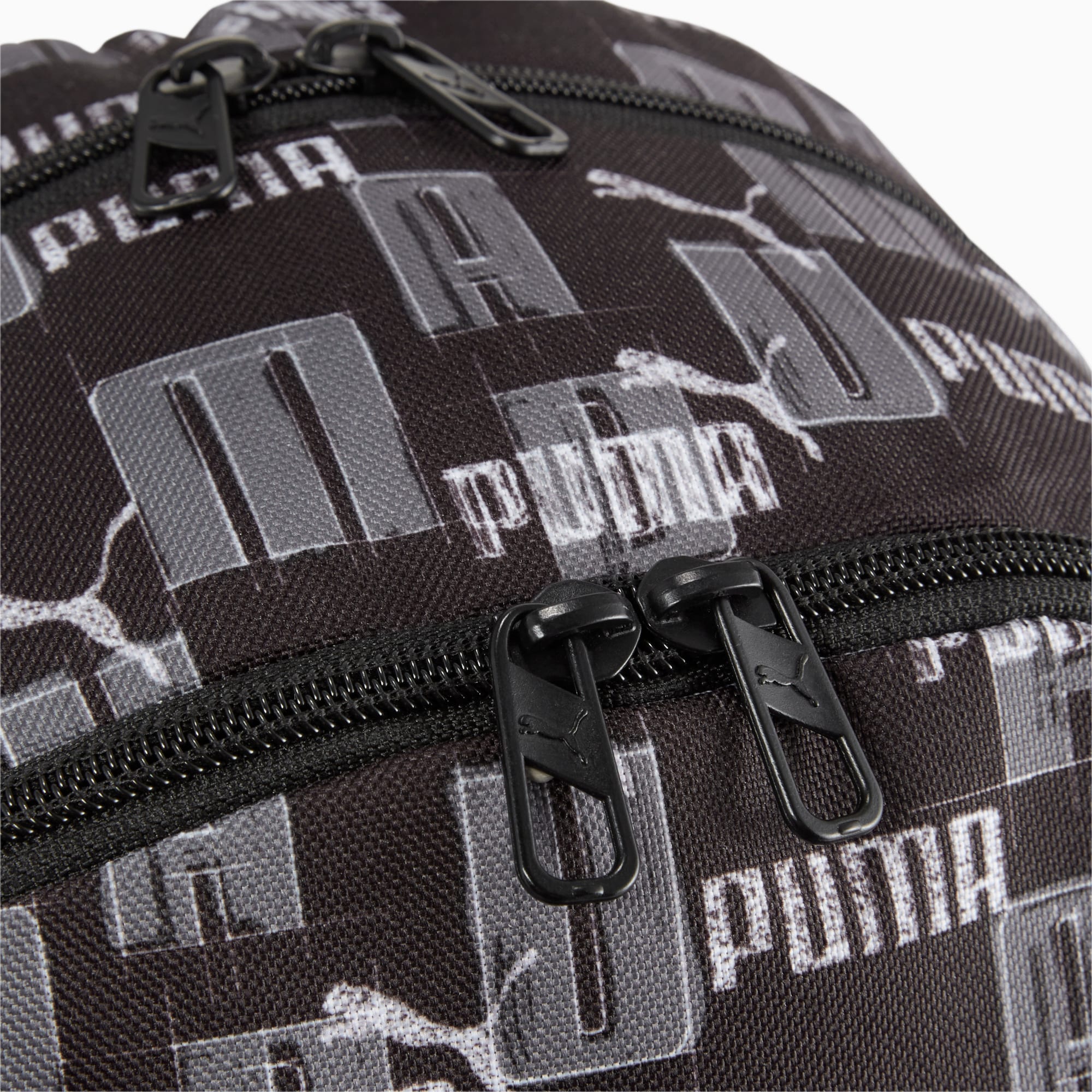 Women's PUMA Academy Backpack, Black/Logo AOP, Accessories