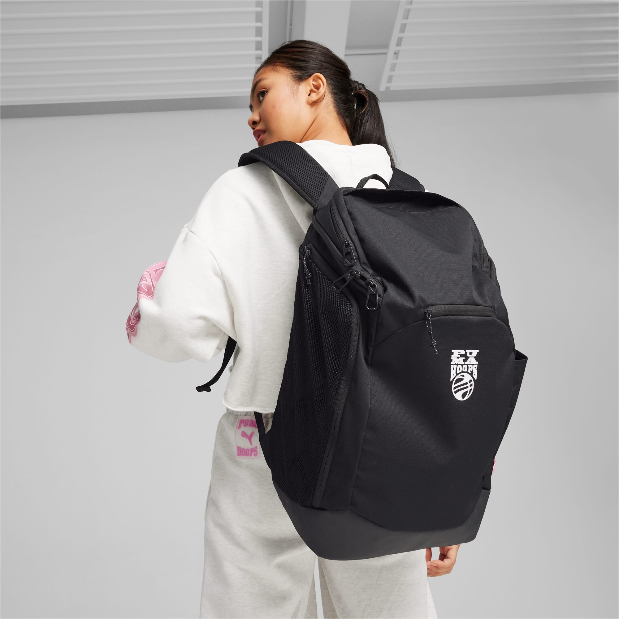 Women's PUMA Basketball Pro Backpack, Black/White, Accessories