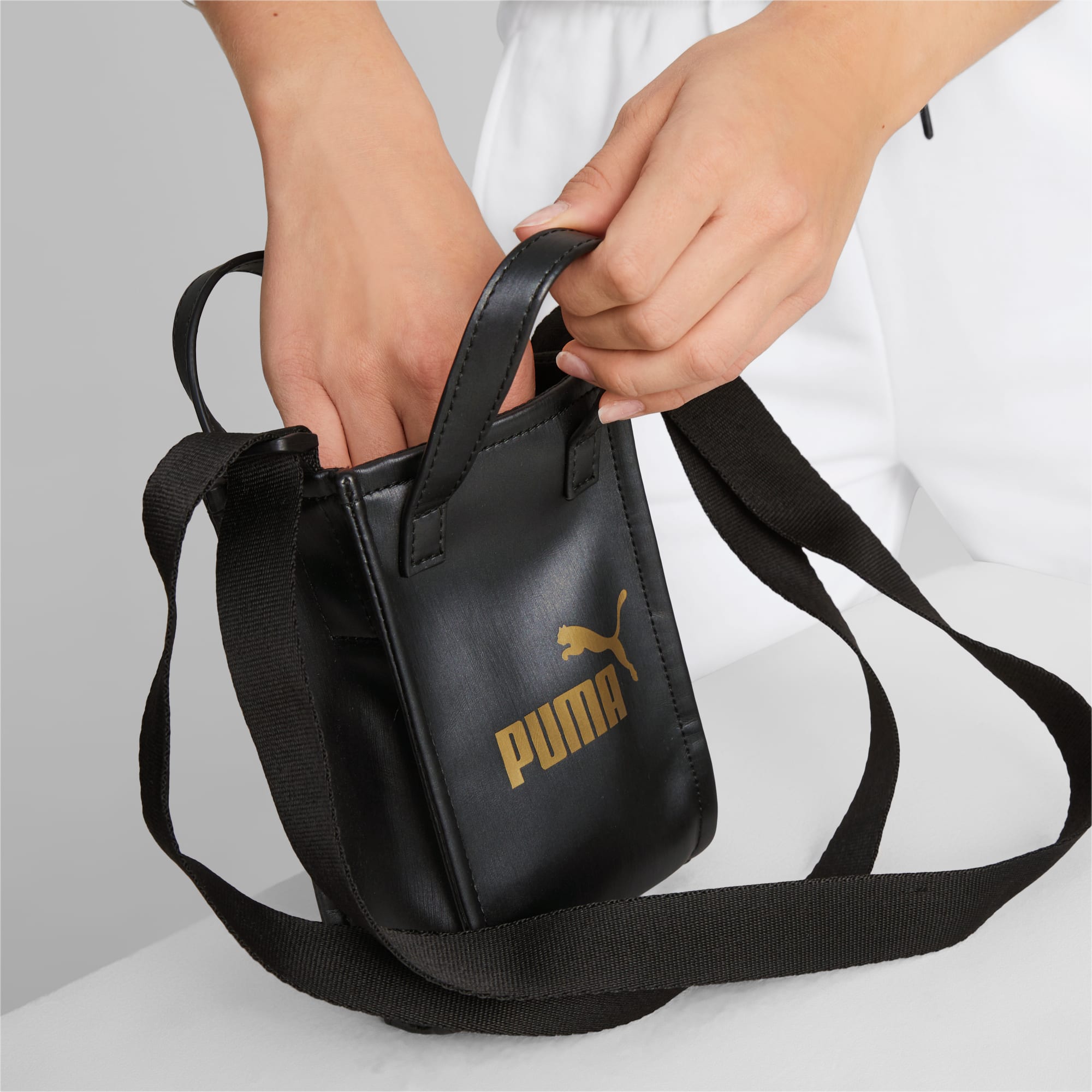 Women's PUMA Core Up Mini Tote Cross Body Bag, Black, Accessories