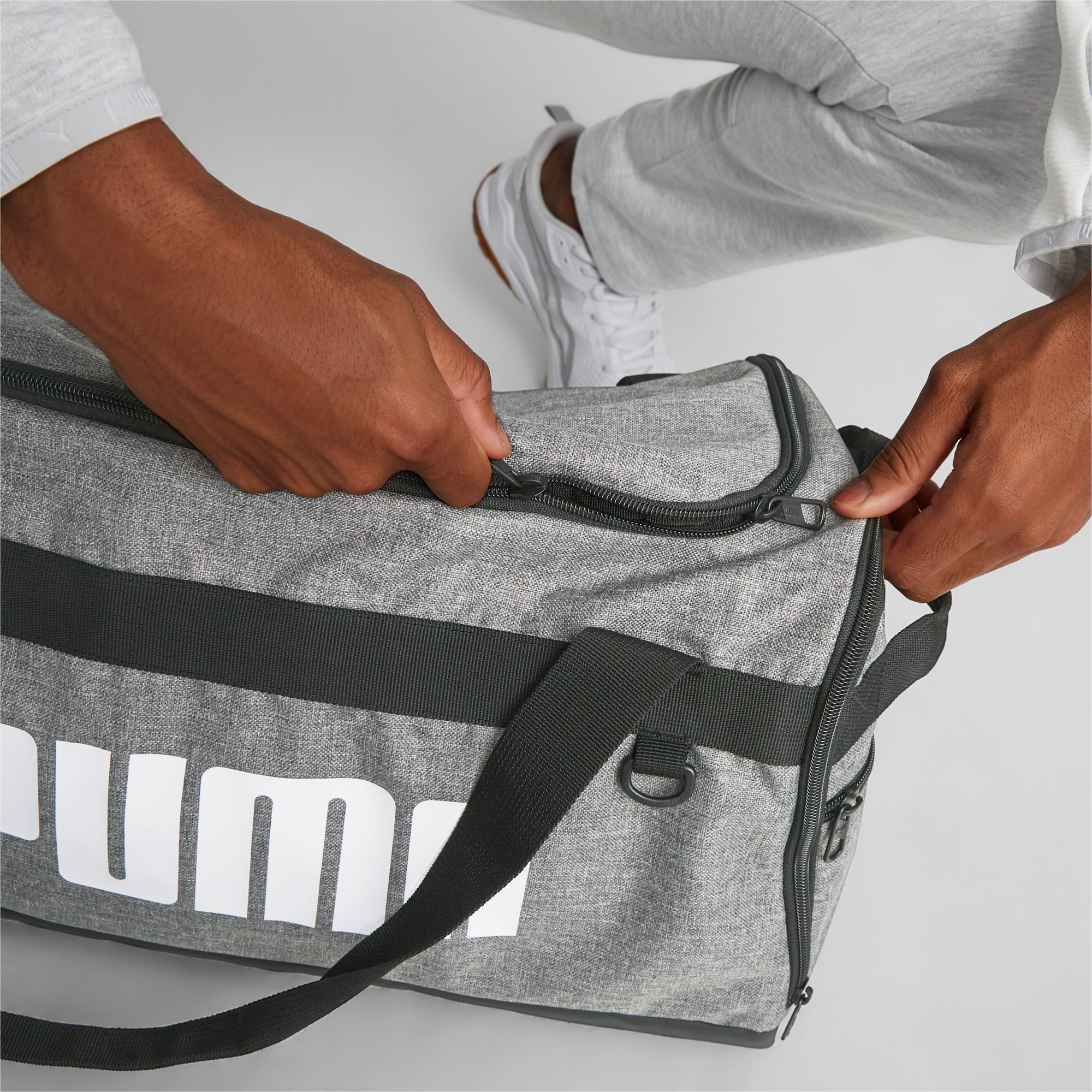 Women's PUMA Challenger S Duffle Bag, Medium Grey Heather, Accessories