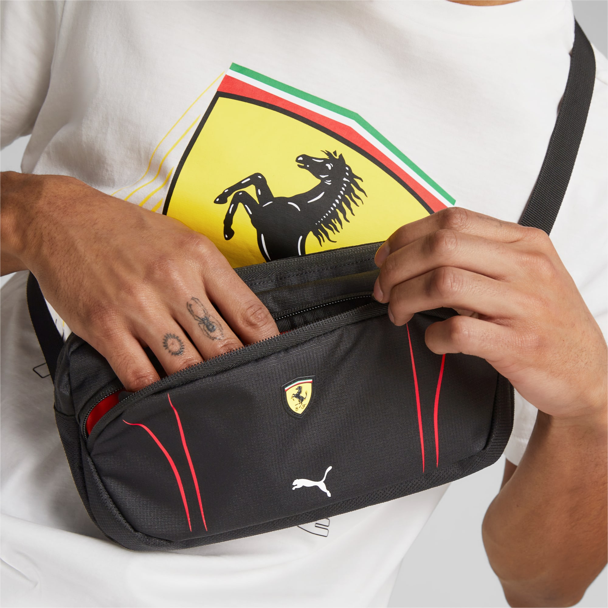 Women's PUMA Scuderia Ferrari Sptwr Race Waist Bag, Black, Accessories