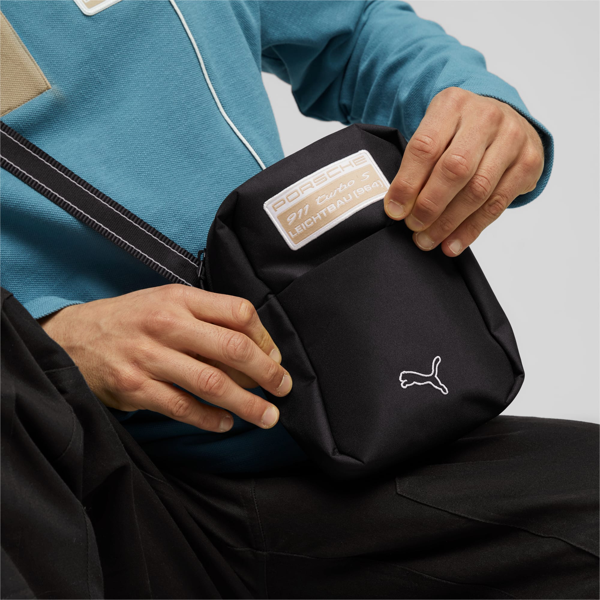 Women's PUMA Porsche Legacy Statement Portable Shoulder Bag, Black, Accessories