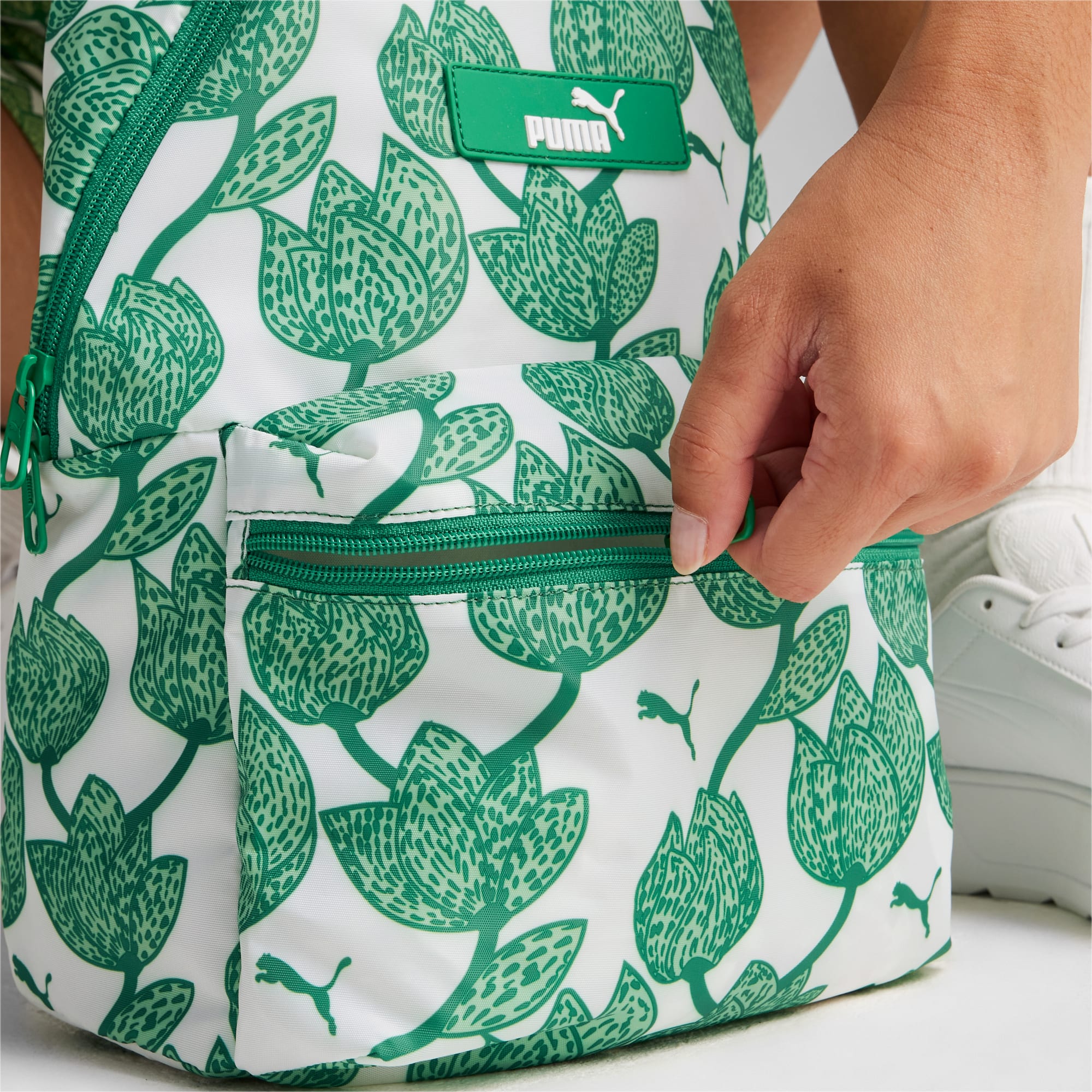 PUMA Core Pop Rucksack Für Damen, Mit Abstract Muster, Grün, Accessoires