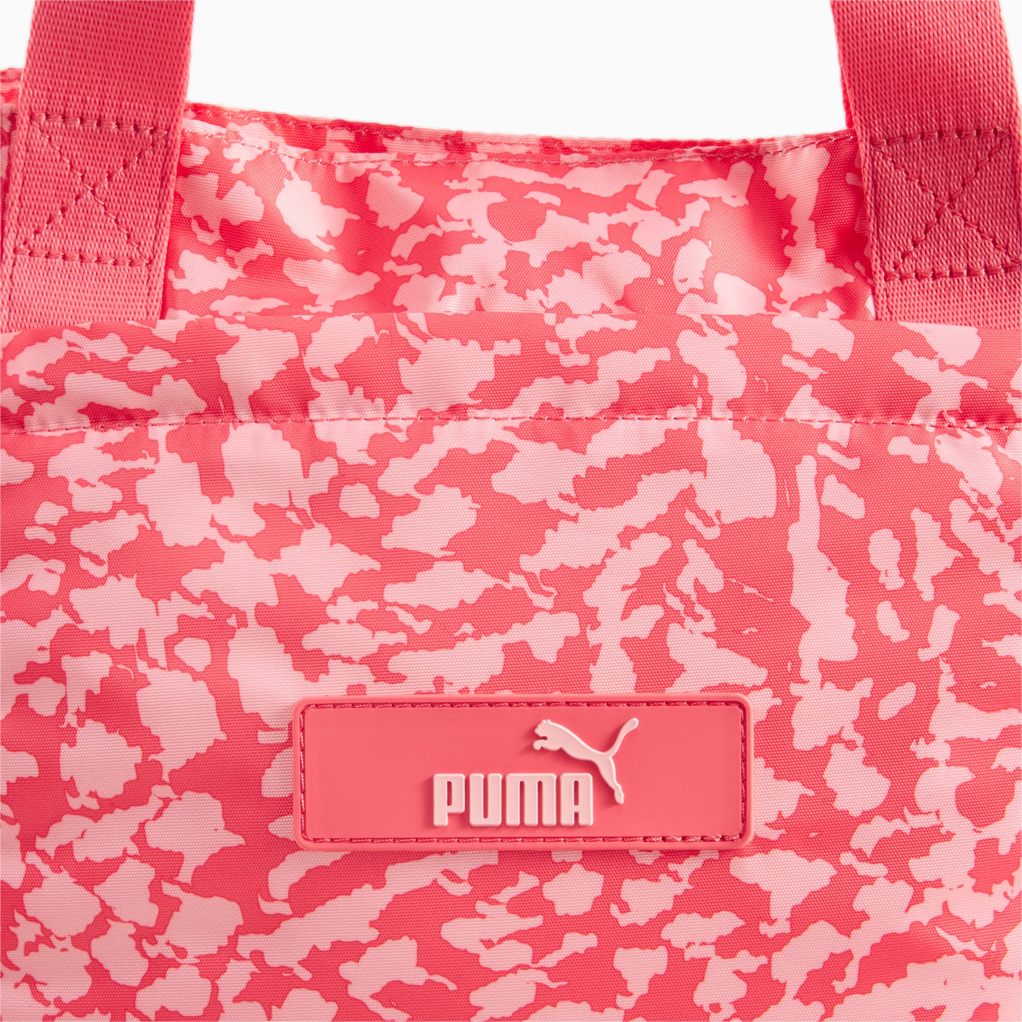 Women's PUMA Core Pop Shopper Bag, Peach Smoothie/Electric Blush/AOP, Accessories