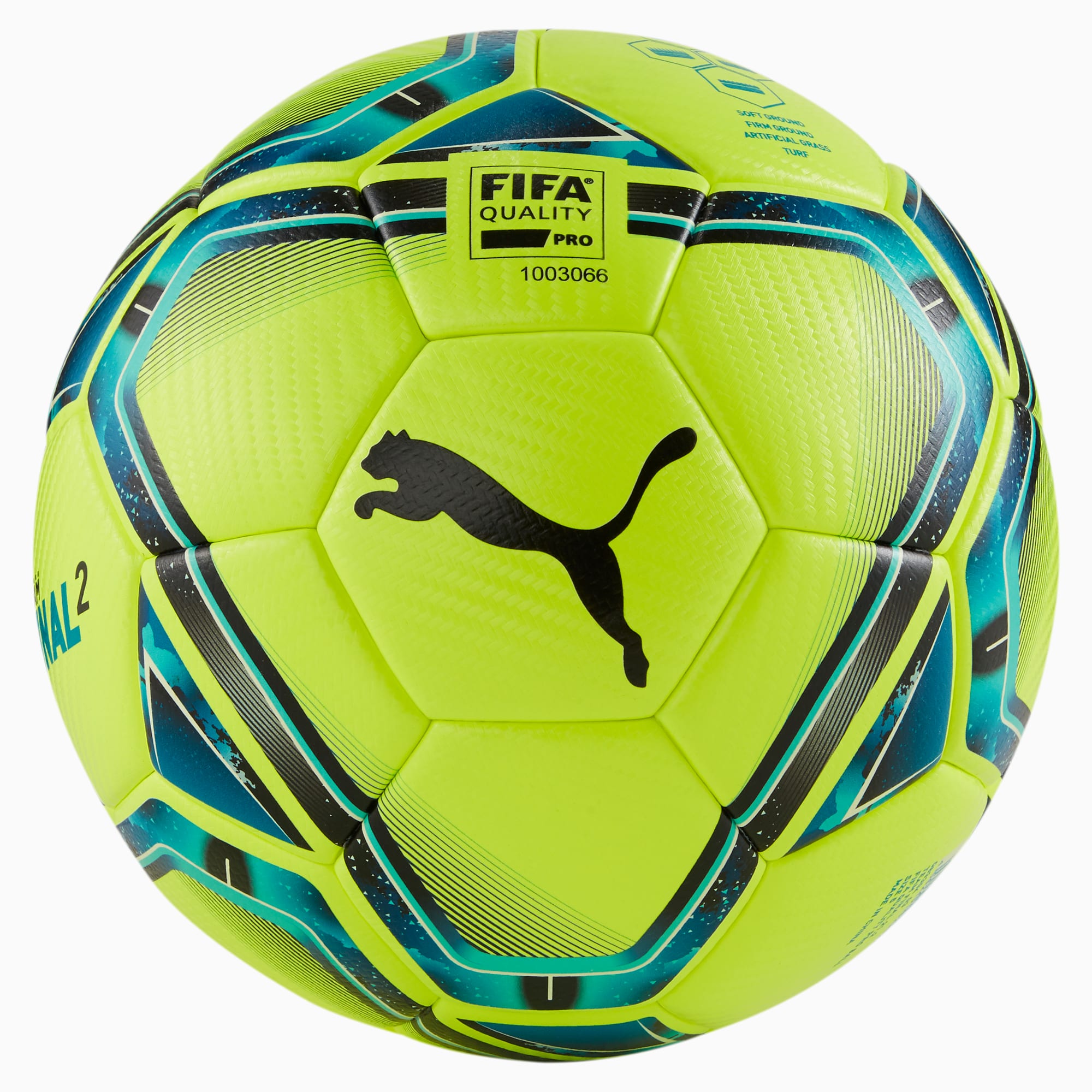 Pallone da calcio FINAL 2 FIFA Quality Pro, Blu/Verde/Nero, Taglia 5 | PUMA