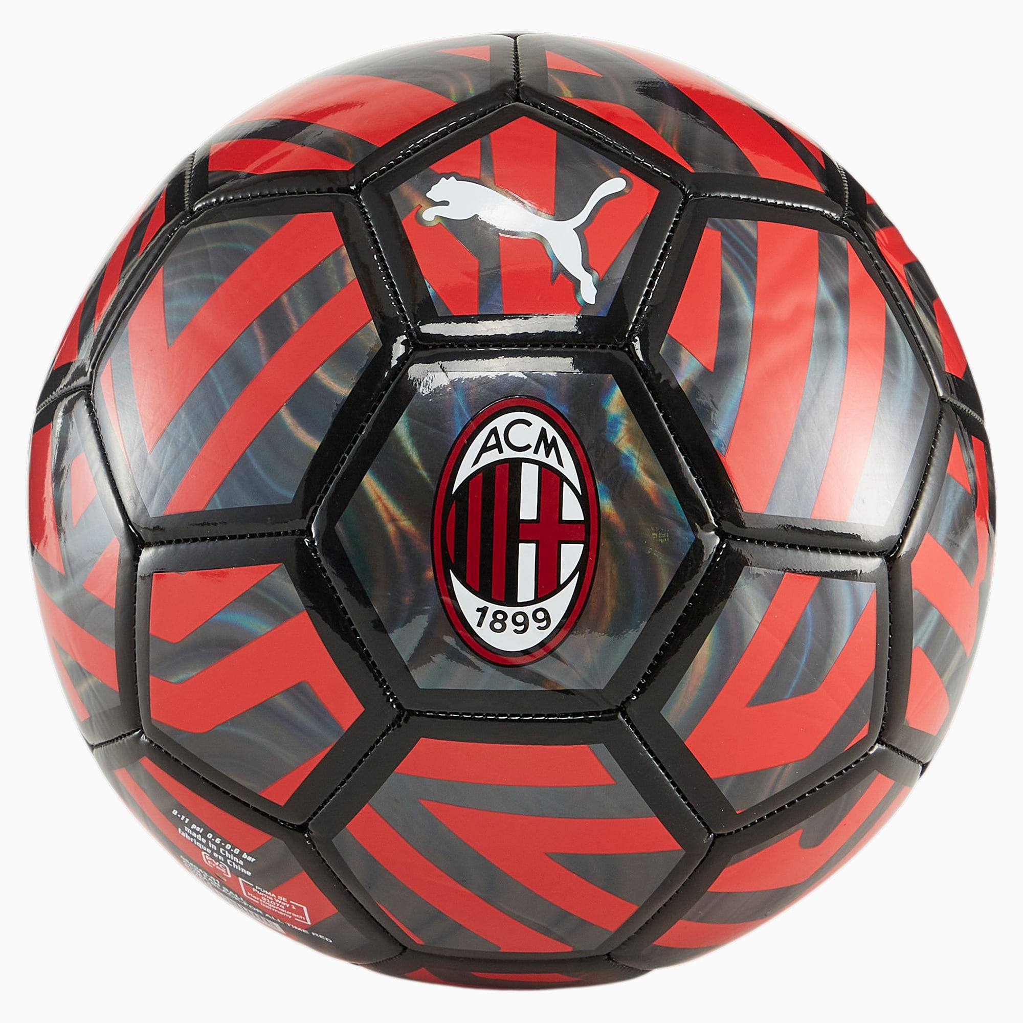 PUMA AC Milan Fan-Fußball, Schwarz/Rot, Größe: 4, Accessoires