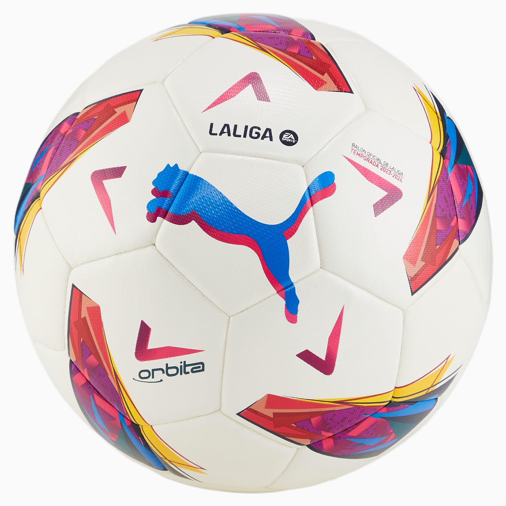 Women's PUMA Orbita Laliga Hybrid Training Football, White/Multi Colour, Size 3, Accessories