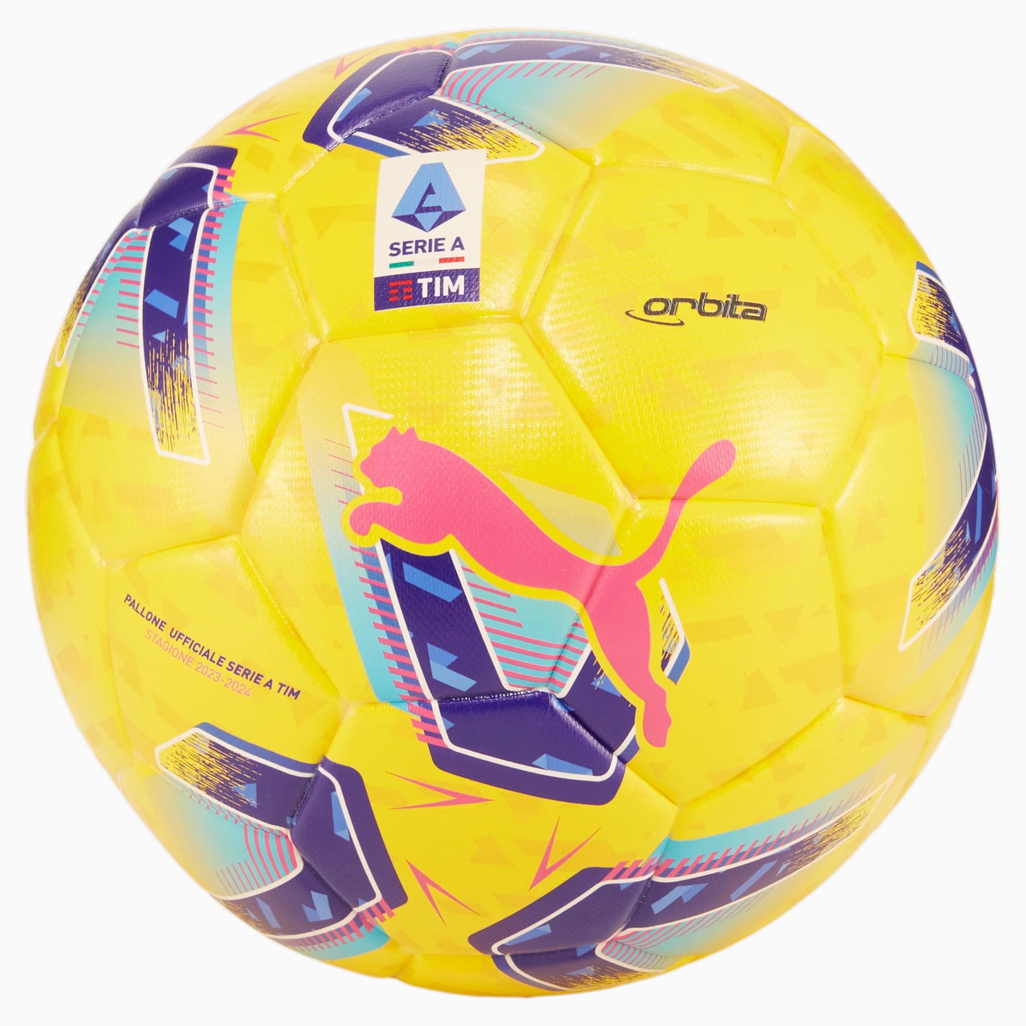PUMA Orbita Serie A Replica Fußball, Gelb/Blau, Größe: 5