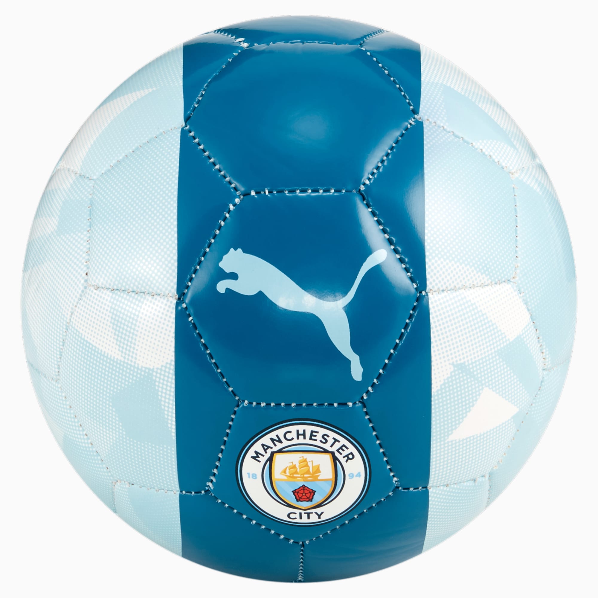 PUMA Mini Ballon FtblCore Manchester City, Argent/Bleu