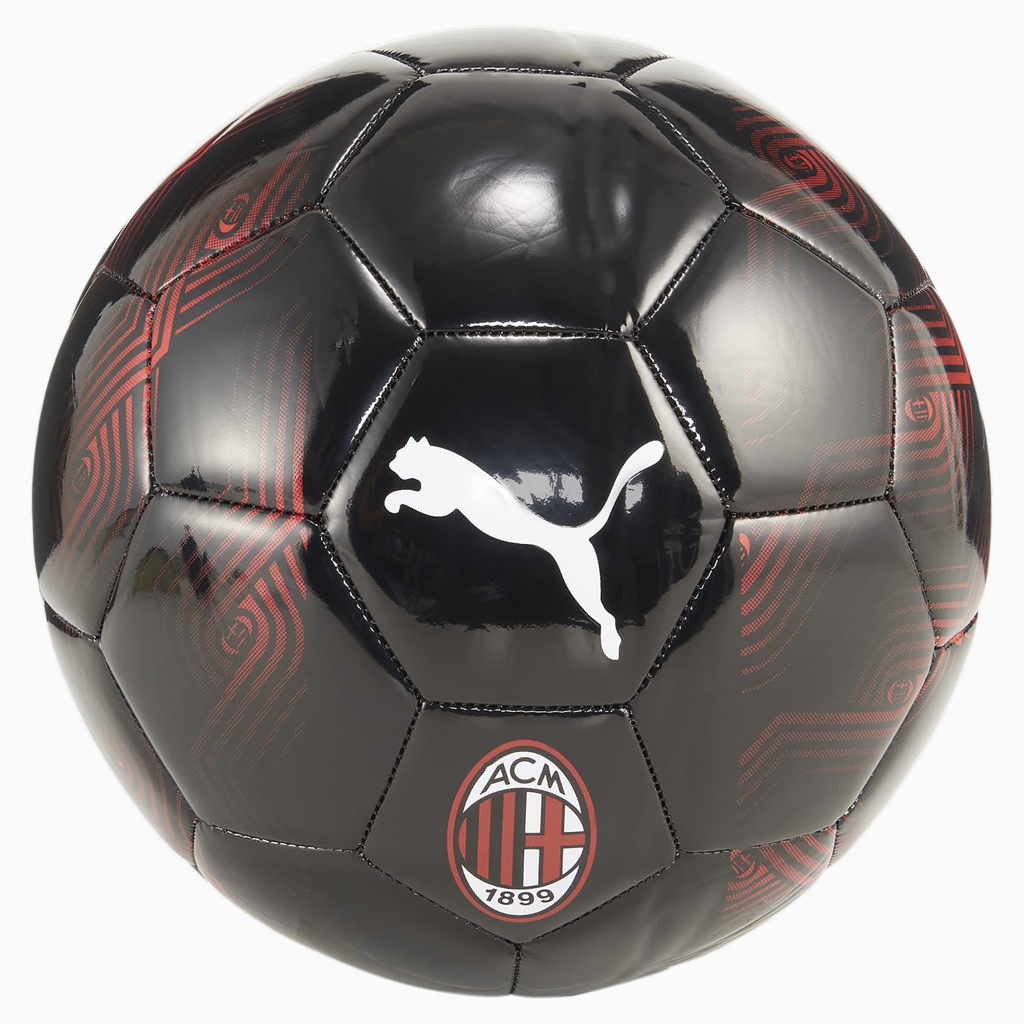 PUMA AC Milan FtblCore Fußball, Schwarz/Rot, Größe: 5