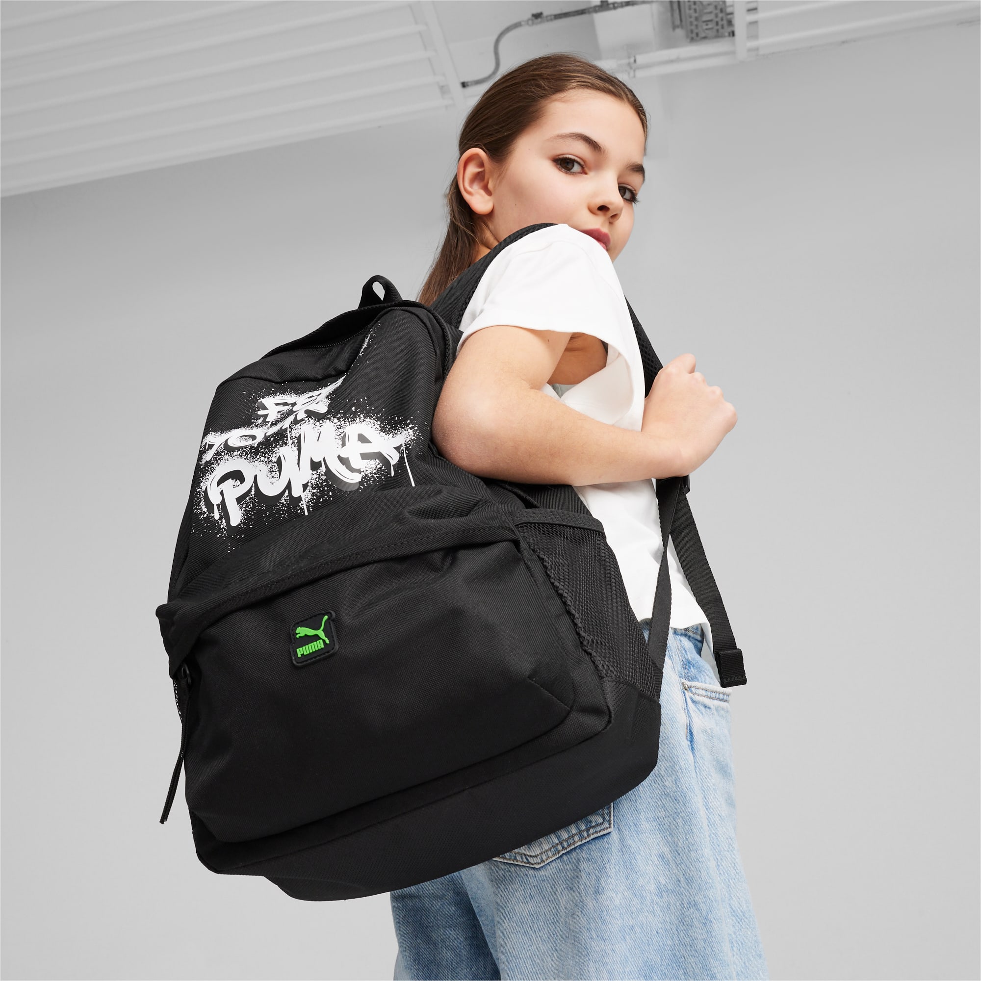 Feed Your PUMA Youth Backpack, Black/Graphic, Accessories