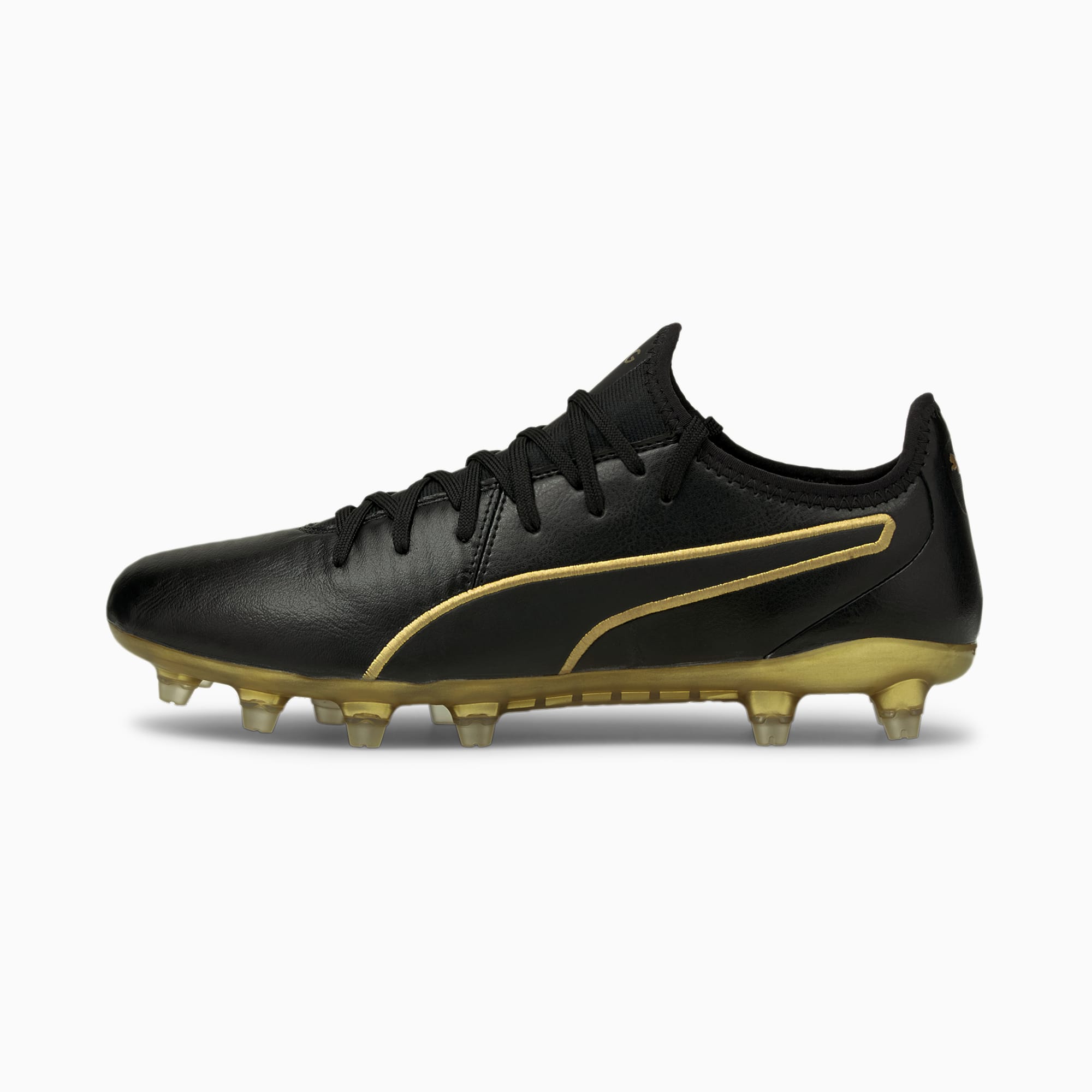 PUMA Chaussure de foot KING Pro FG, Noir/Or, Taille 41, Chaussures