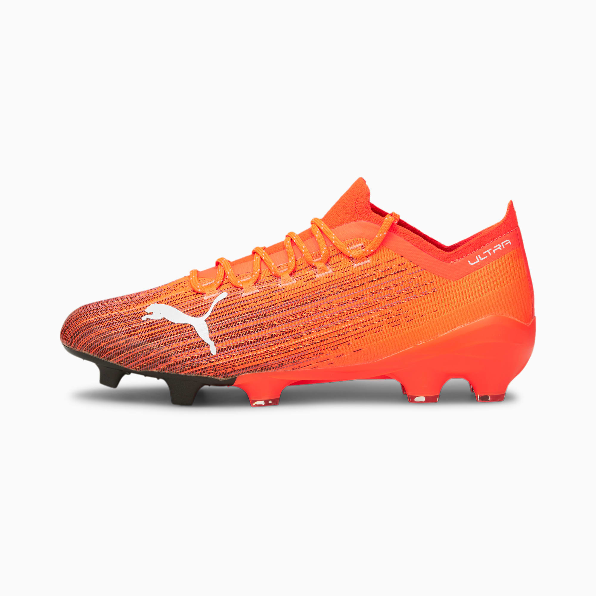 PUMA Chaussures de football ULTRA 1.1 FG/AG, Orange/Noir, Taille 37, Chaussures