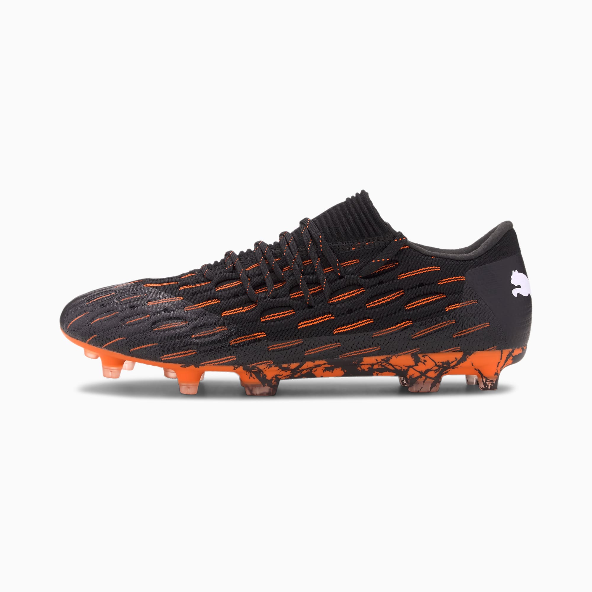 PUMA Chaussures de football basses Future 6.1 NETFIT FG/AG homme, Noir/Blanc/Orange, Taille 39, Chau