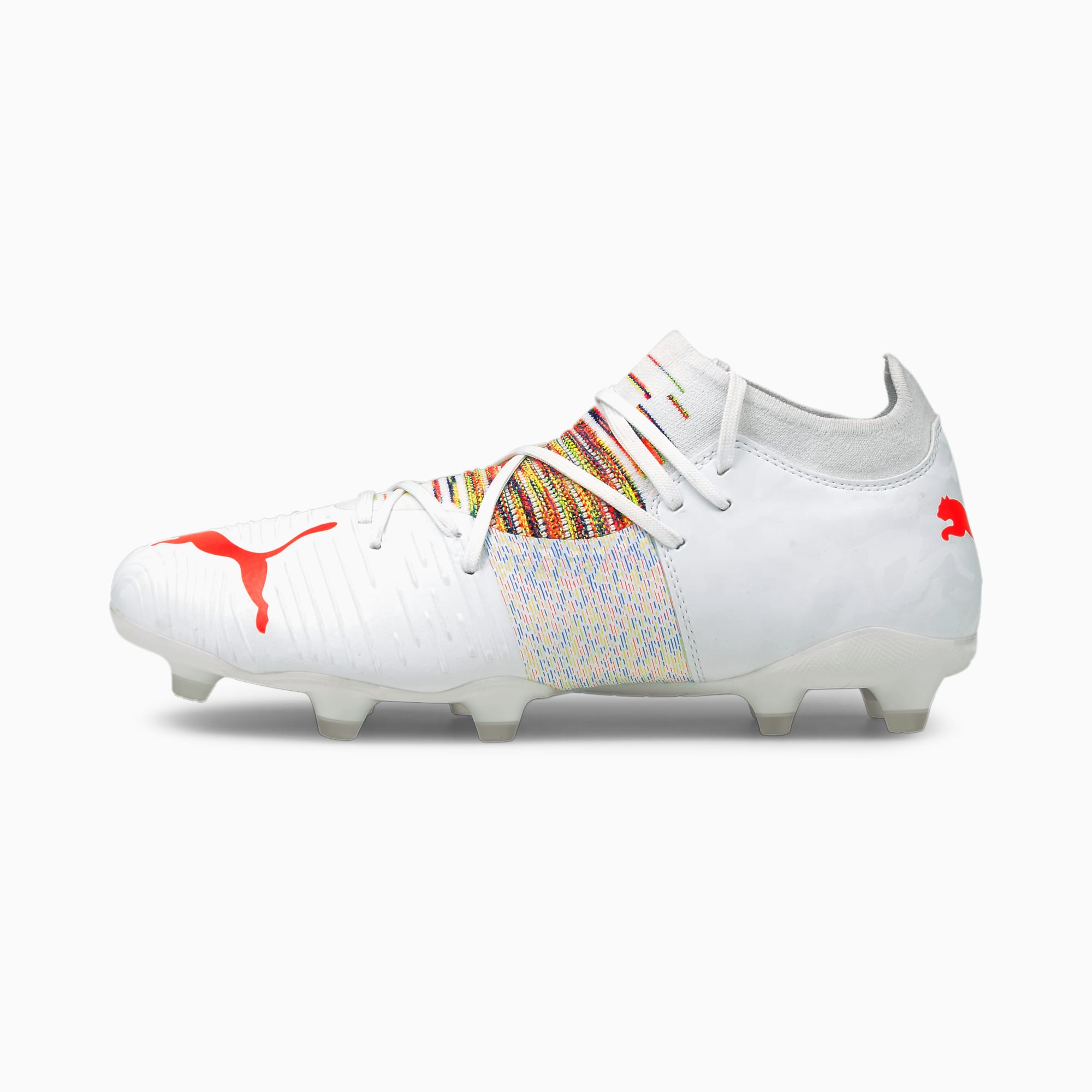 PUMA Chaussures de football FUTURE Z 3.1 FG/AG homme, Blanc/Rouge, Taille 40.5, Chaussures