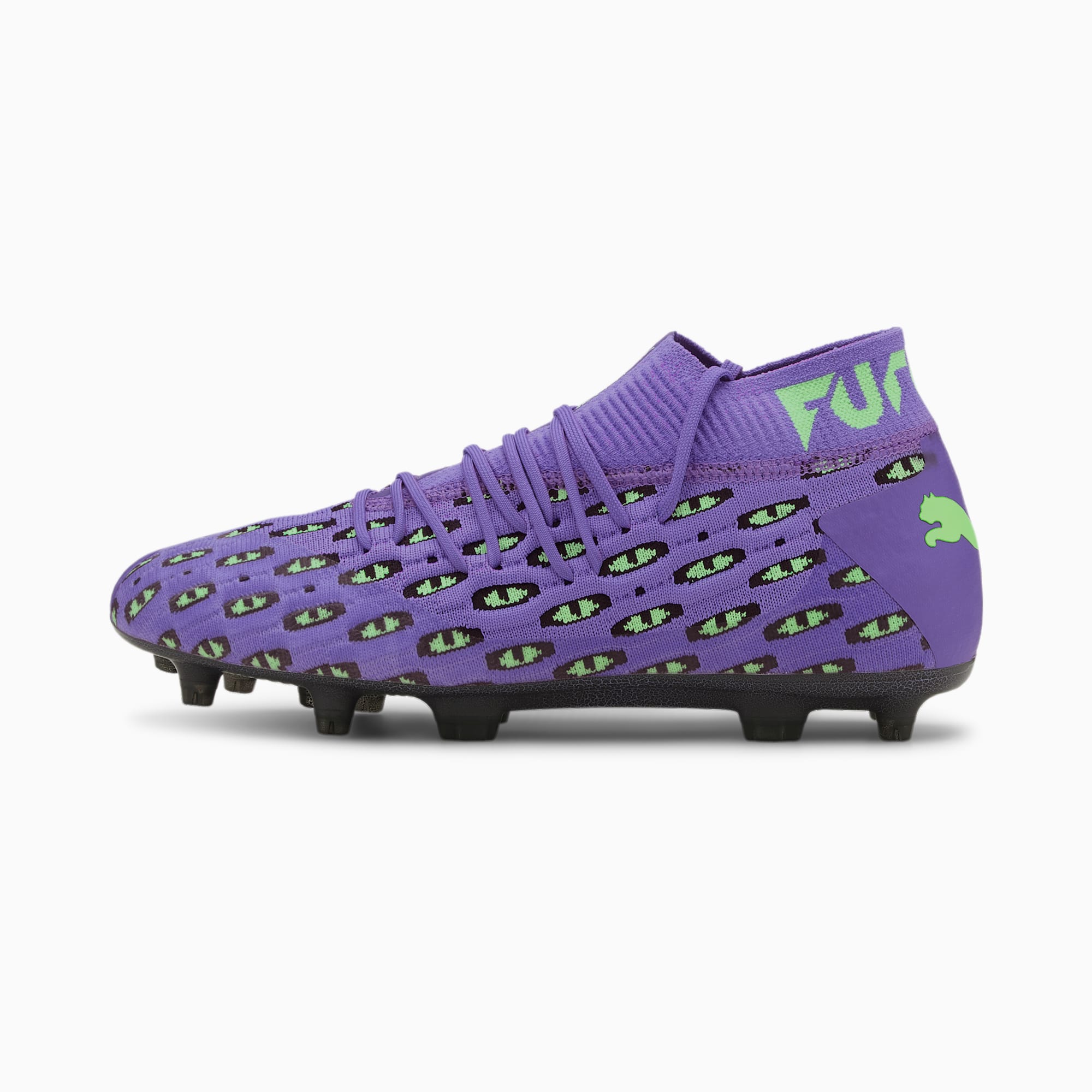 PUMA Chaussures de football Future 6.1 NETFIT Fear FG/AG, Violet/Vert/Noir, Taille 42.5, Accessoires