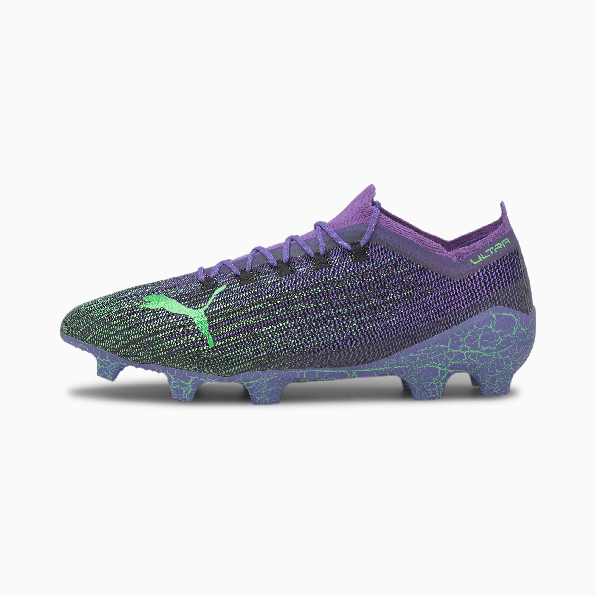 PUMA Chaussures de football ULTRA 1.1 FEAR FG/AG, Violet/Vert/Noir, Taille 40, Accessoires