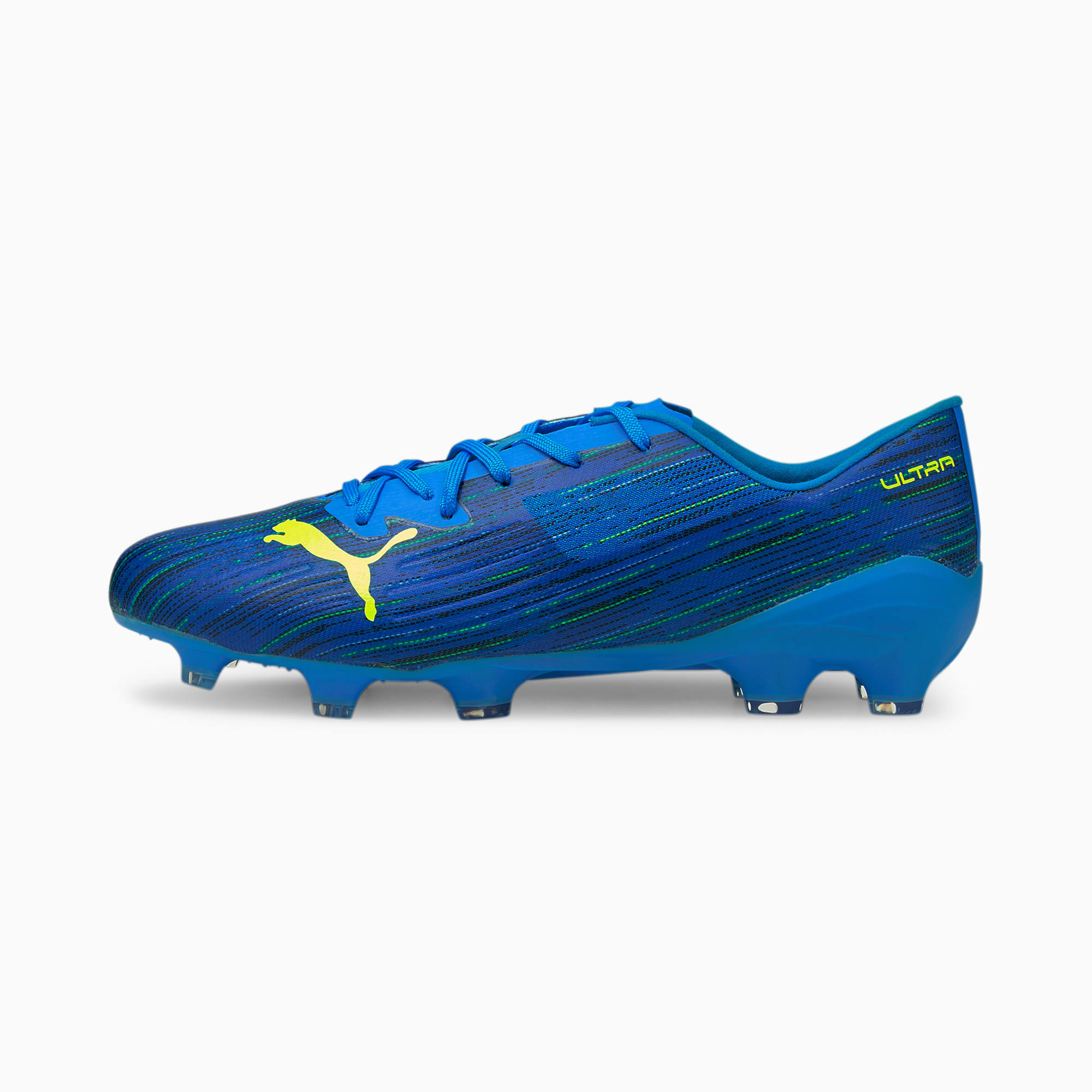 PUMA Chaussures de football ULTRA 2.2 FG/AG homme, Bleu/Jaune, Taille 41, Chaussures