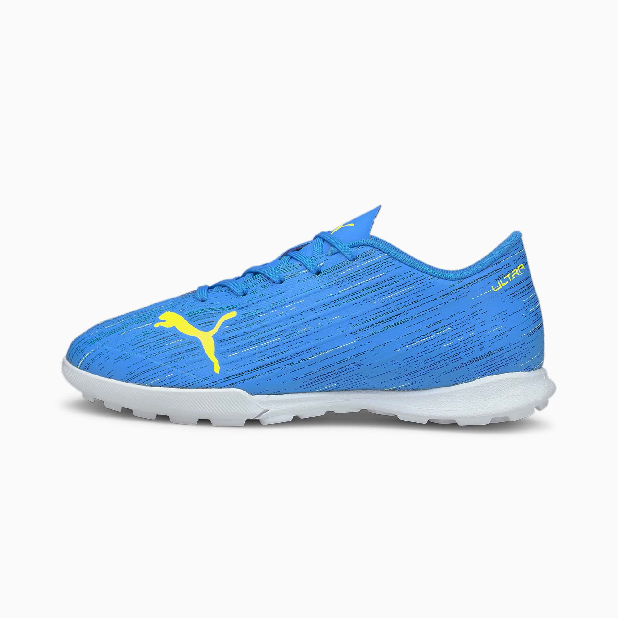 PUMA Chaussures de football ULTRA 4.2 TT enfant et adolescent, Bleu/Jaune, Taille 28, Chaussures