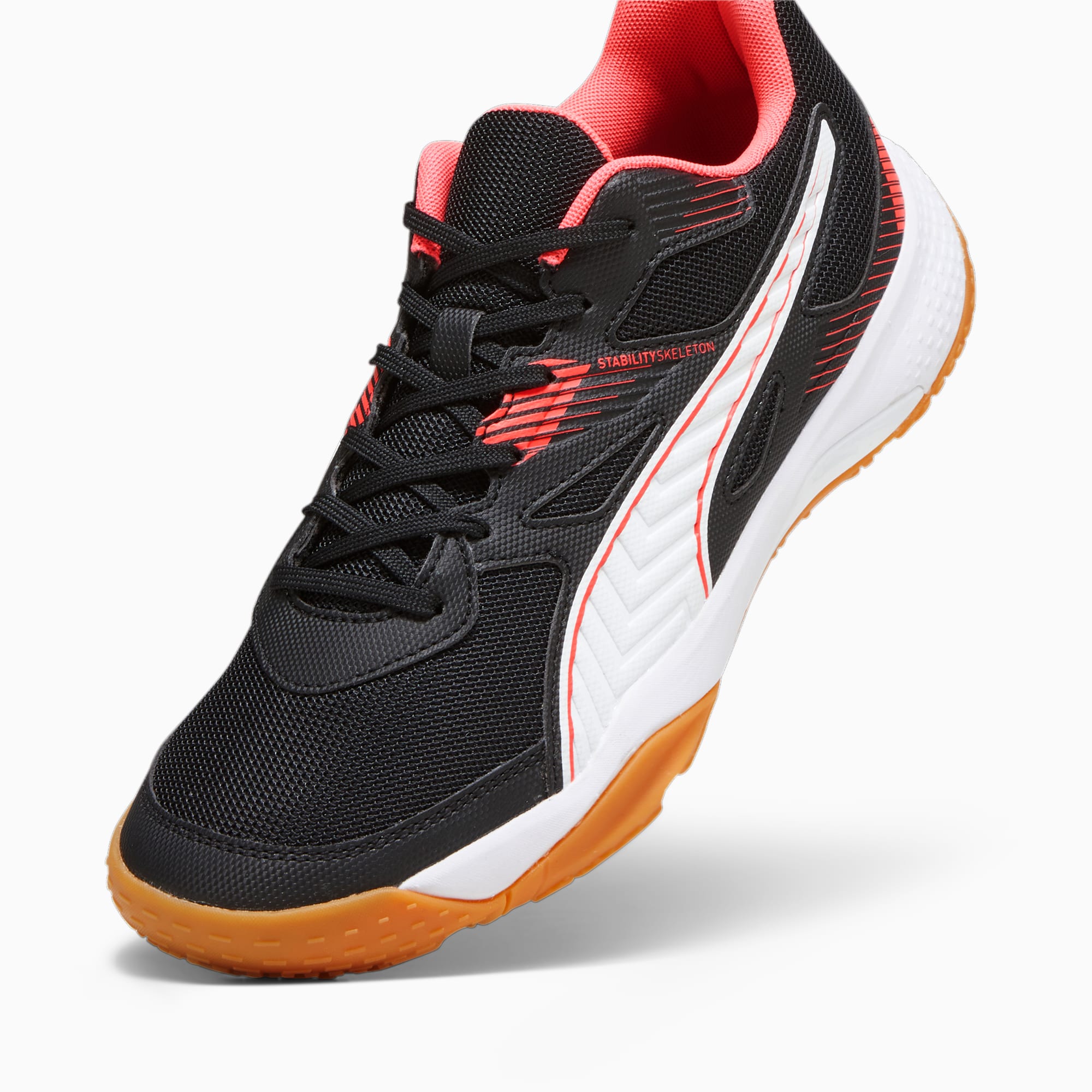 PUMA Solarflash II Indoorsportschoenen, Wit/Roze/Zwart