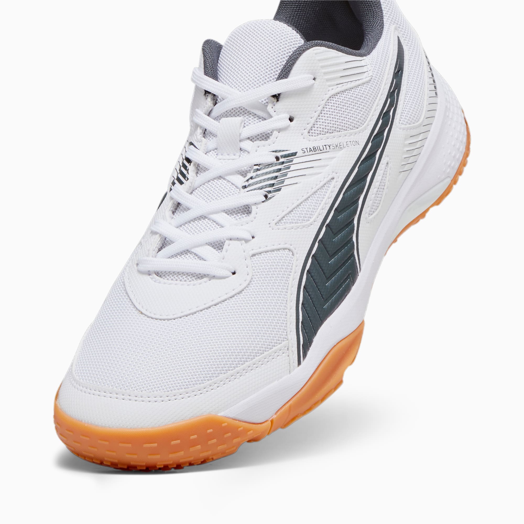 Men's PUMA Solarflash II Indoor Sports Shoe Sneakers, White/Shadow Grey/Gum, Size 35,5, Shoes
