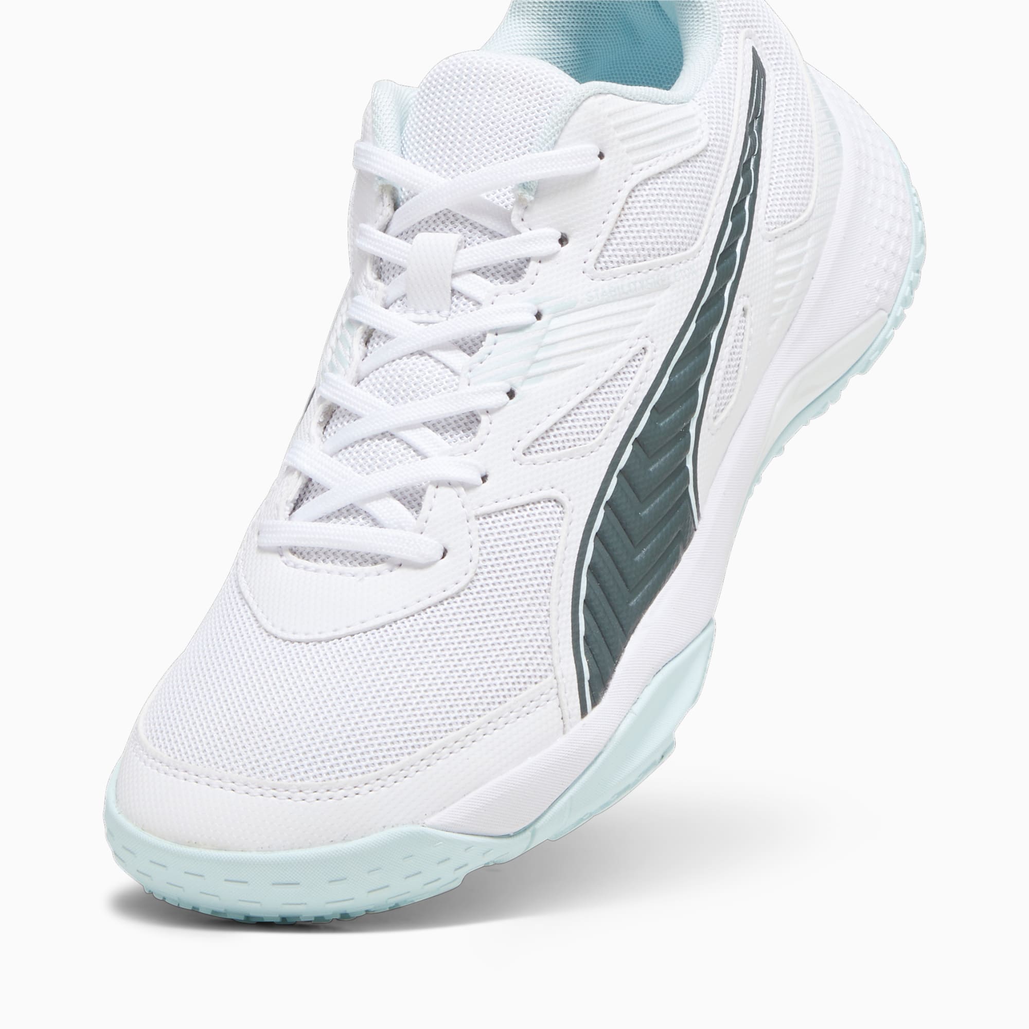 Men's PUMA Solarflash II Indoor Sports Shoe Sneakers, White/Nitro Blue/Shadow Grey, Size 35,5, Shoes