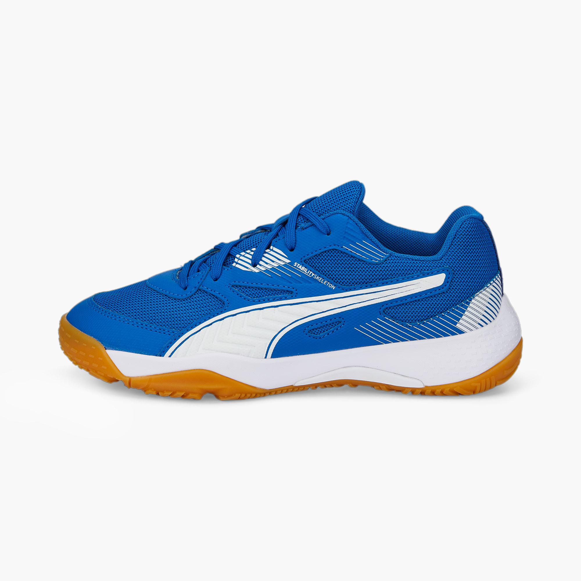 PUMA Solarflash II Hallen-Sportschuhe Teenager, Blau/Weiß, Größe: 28, Schuhe