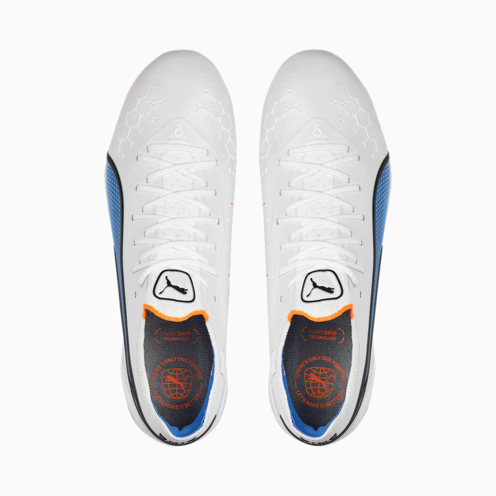 PUMA King Ultimate Gras / Kunstgras Voetbalschoenen (MG) Wit Zwart Blauw Oranje