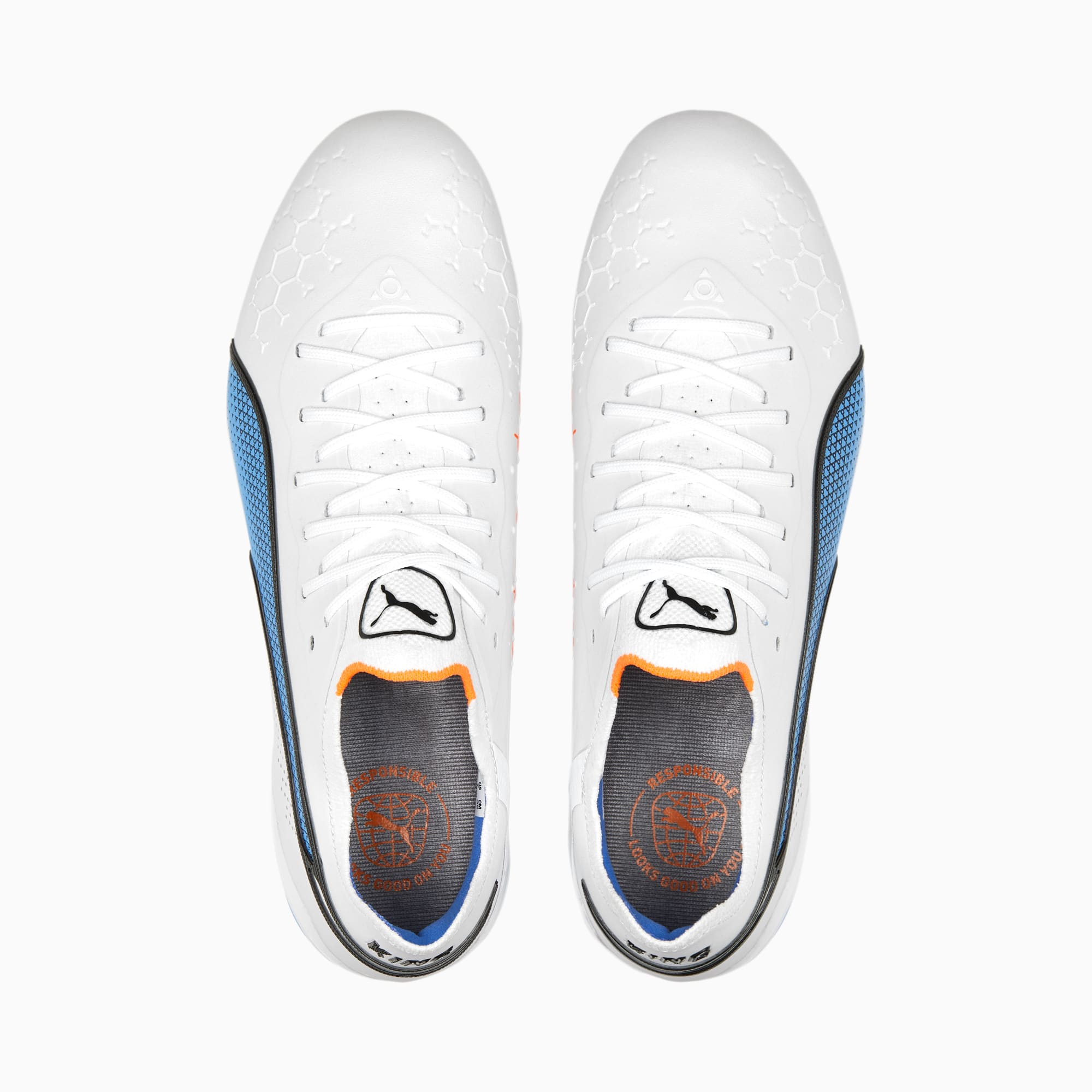 PUMA KING ULTIMATE FG/AG voetbalschoenen voor Dames, Wit/Blauw/Zwart