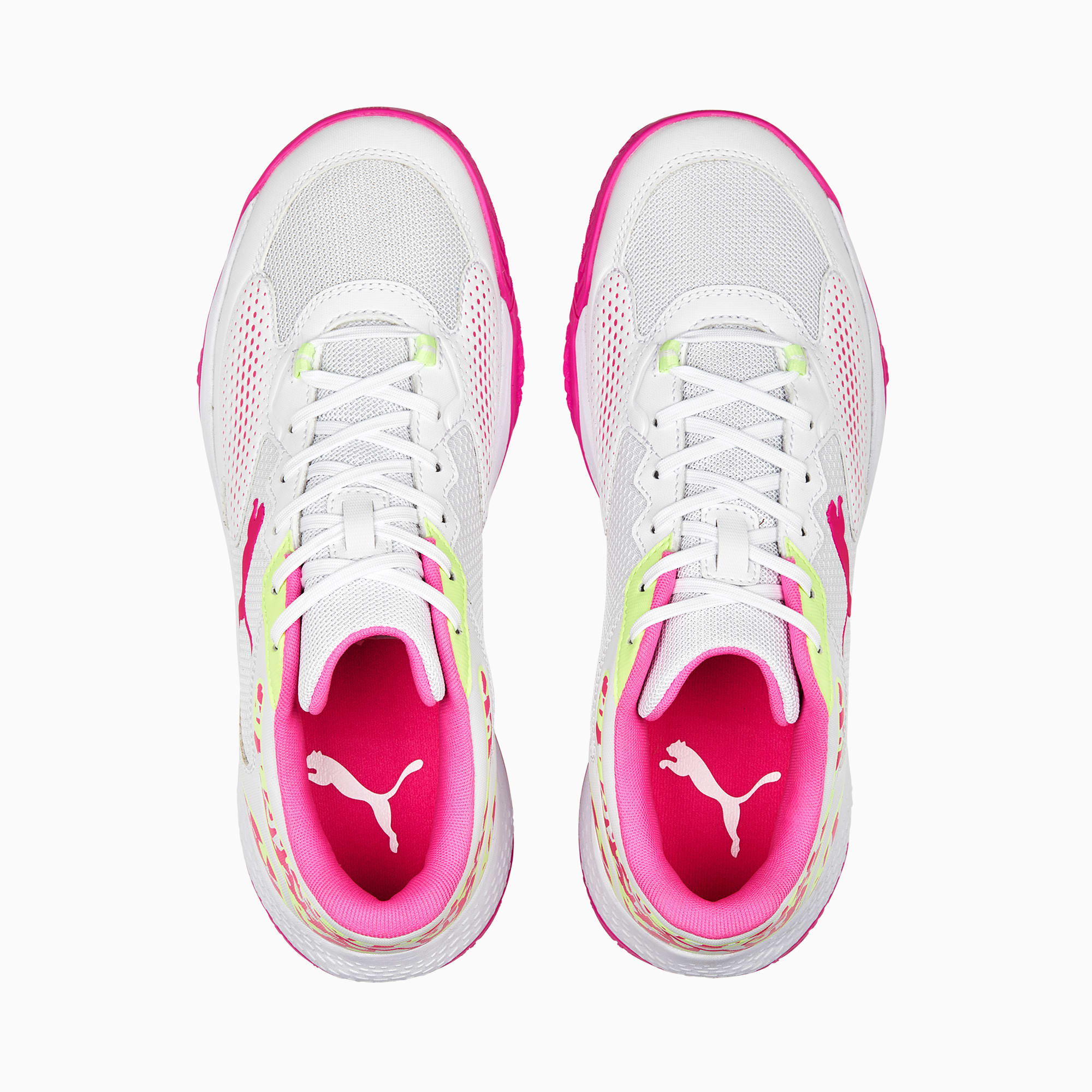 PUMA Solarcourt RCT padelschoenen voor Dames, Wit/Geel