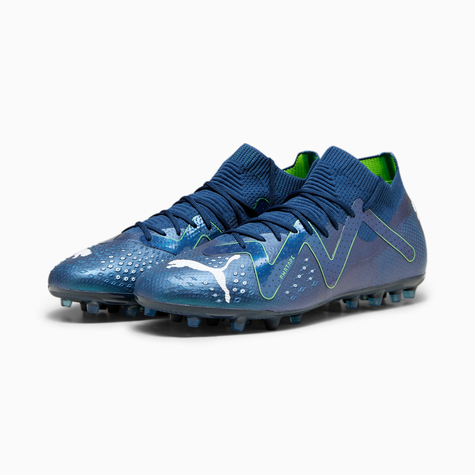 PUMA Chaussures De Football FUTURE PRO MG Pour Homme, Bleu/Vert/Blanc